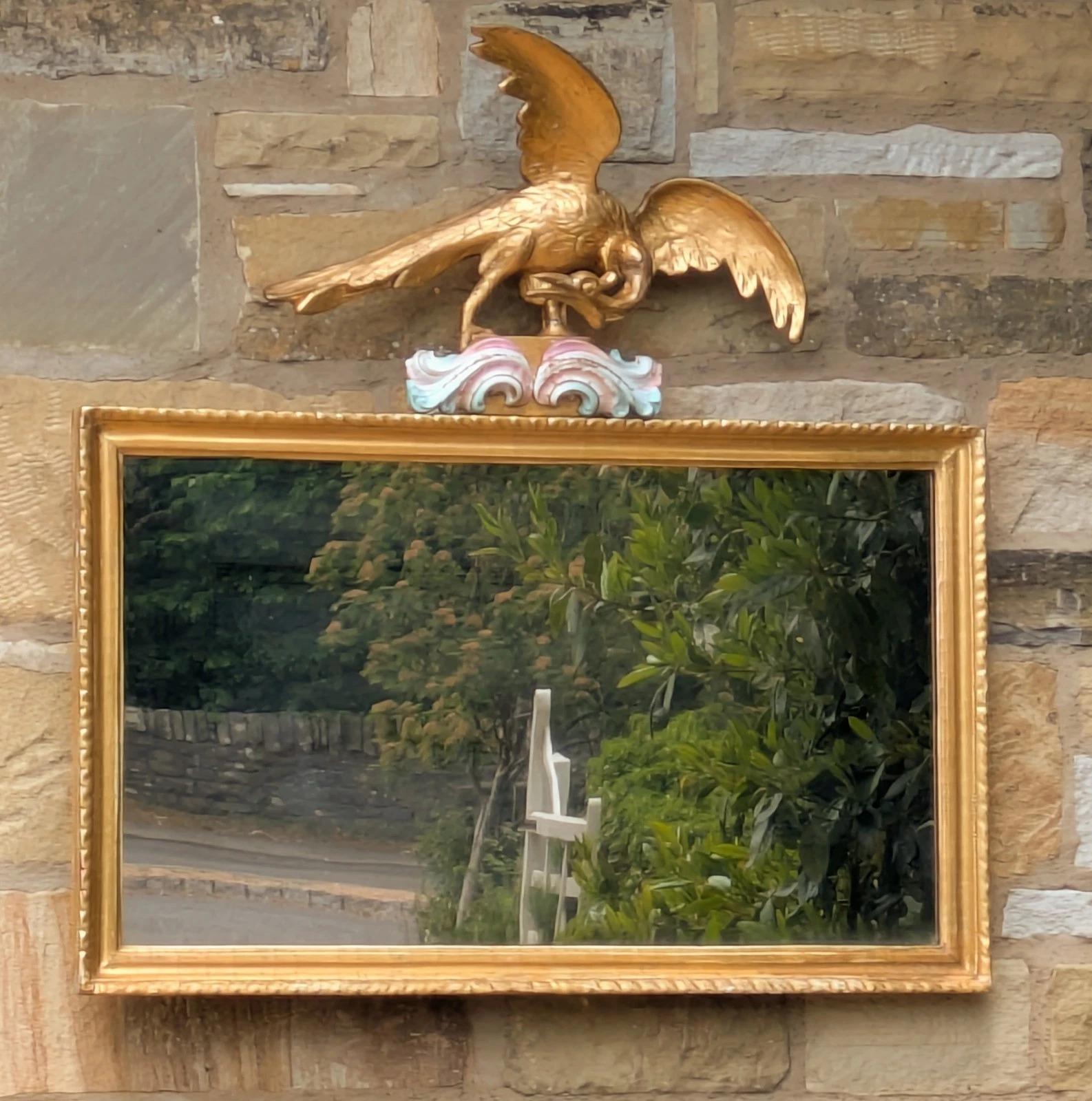 Regency Gilt and Gesso Rectangular Wall Mirror Hoho Bird Crest (1 of 10)