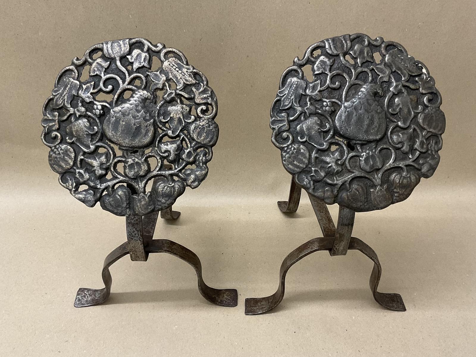 Pair of Arts & Crafts Cast Iron & Steel Fire Dogs Antique Victorian c.1870 (1 of 5) Pair of Arts & Crafts Cast Iron & Steel Fire Dogs Antique Victorian c.1870 (1 of 5)