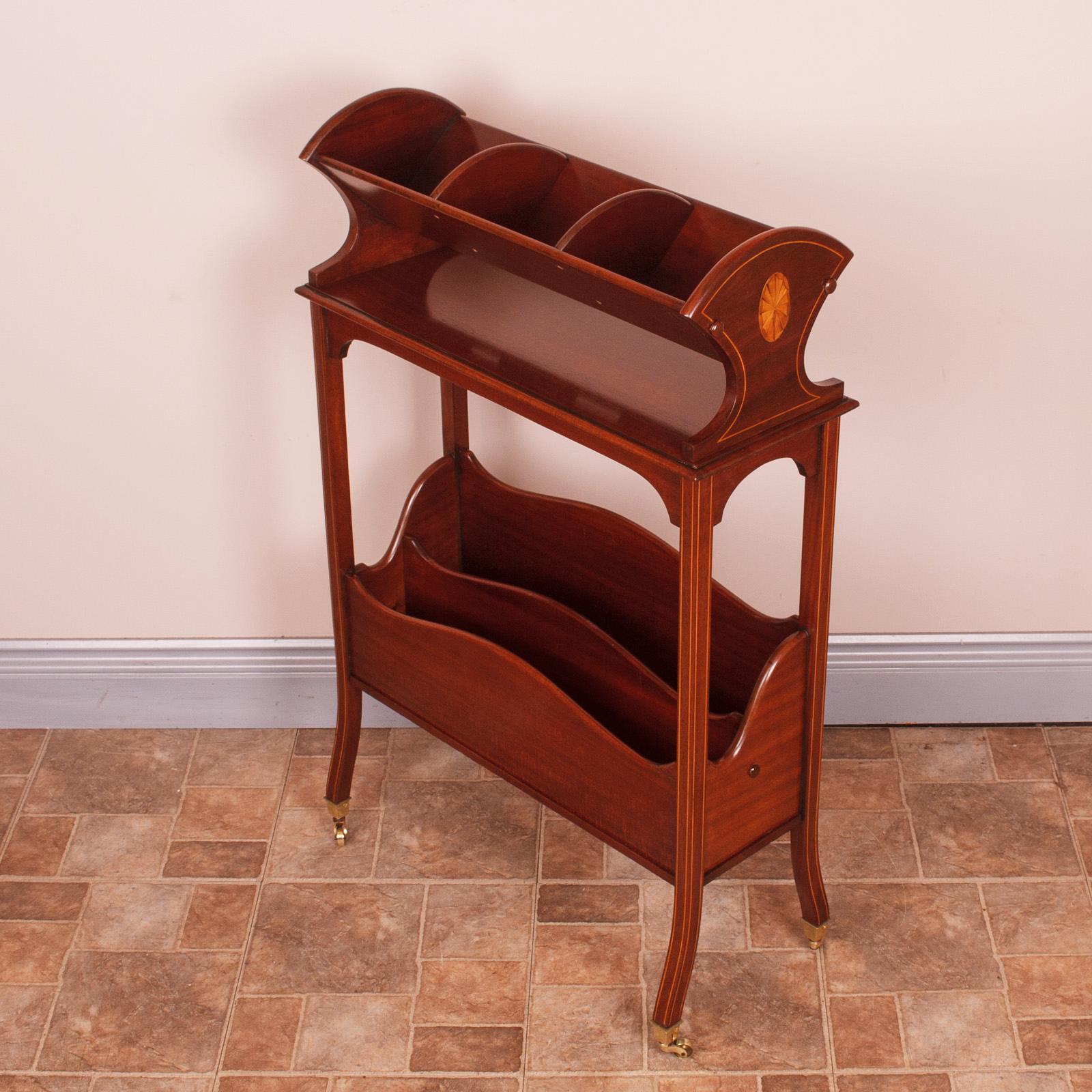 Good Quality Edwardian Inlaid Mahogany Book Trough (1 of 10)