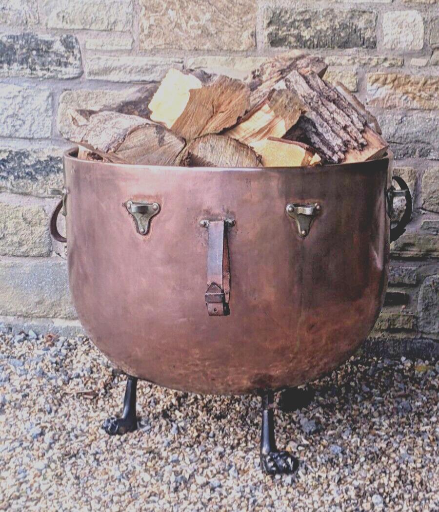 Antique Copper Log Bin (1 of 5)