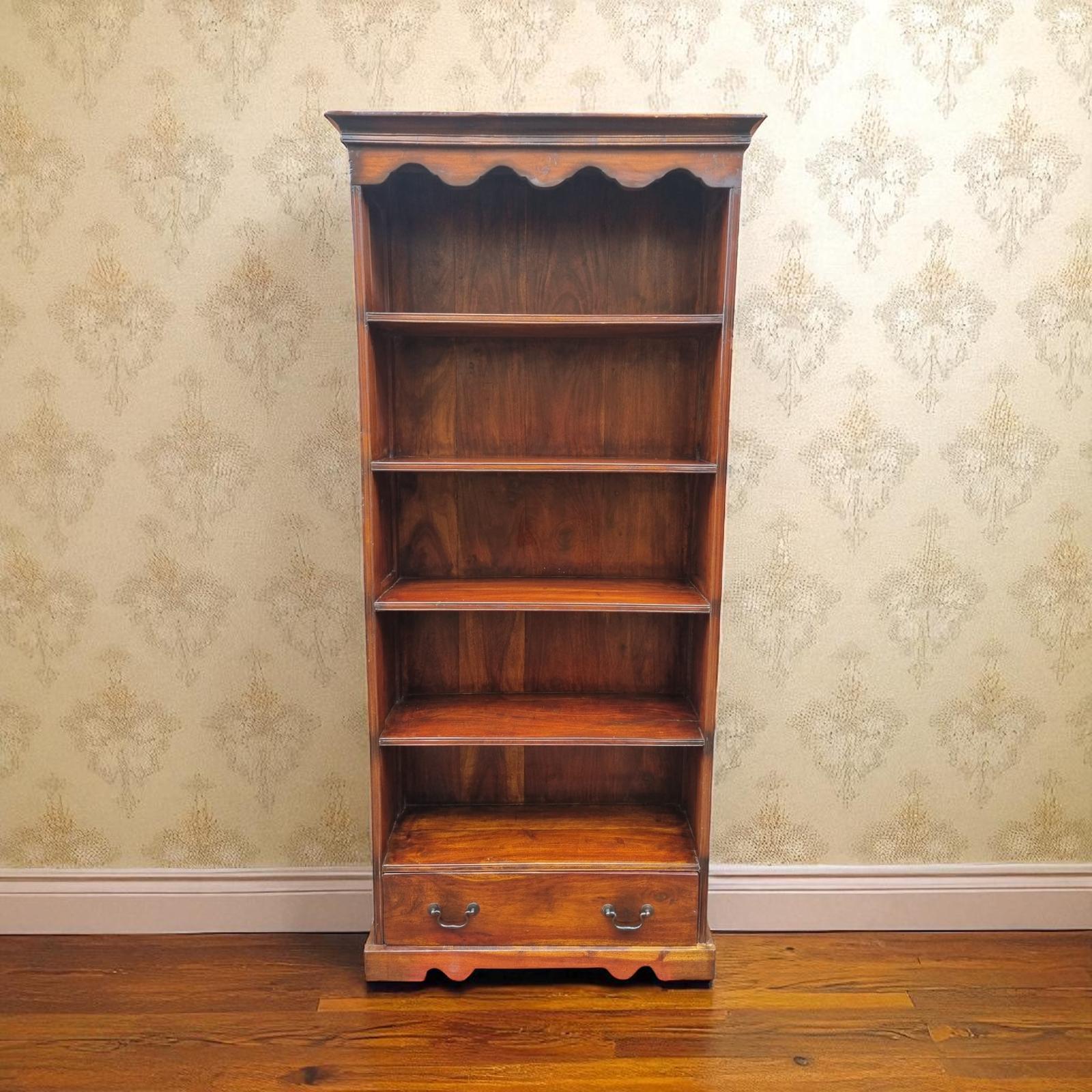 Antique Victorian Rosewood Open Bookcase with Drawer / 19th Century (1 of 8)