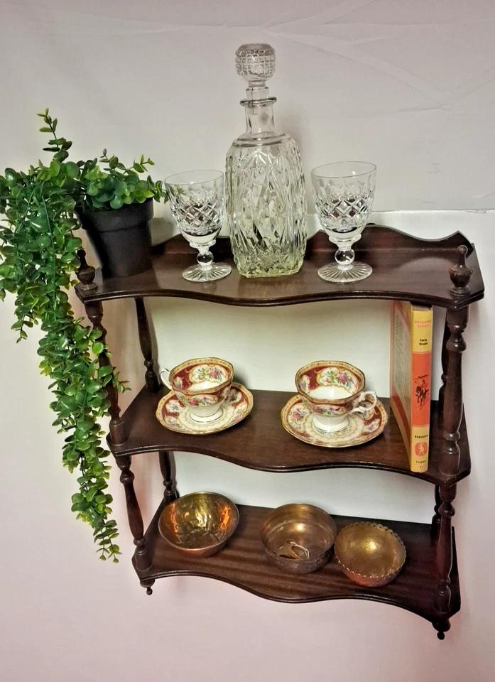 Antique Mahogany Three Tier Wall Shelf in Napoleon III Style (1 of 5) Antique Mahogany Three Tier Wall Shelf in Napoleon III Style (1 of 5)