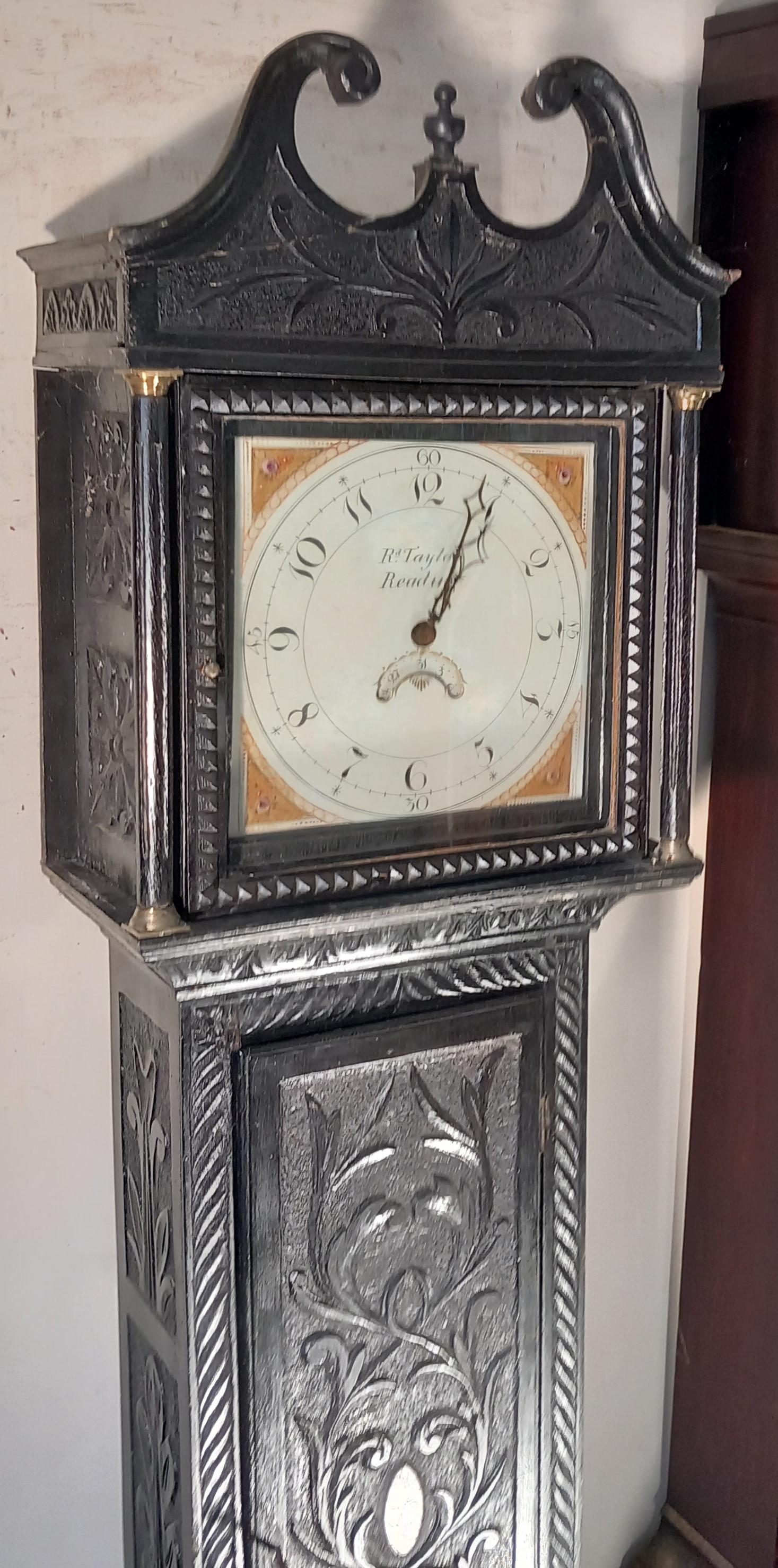 Antique Carved Oak "READING" Longcase Clock (1 of 6)