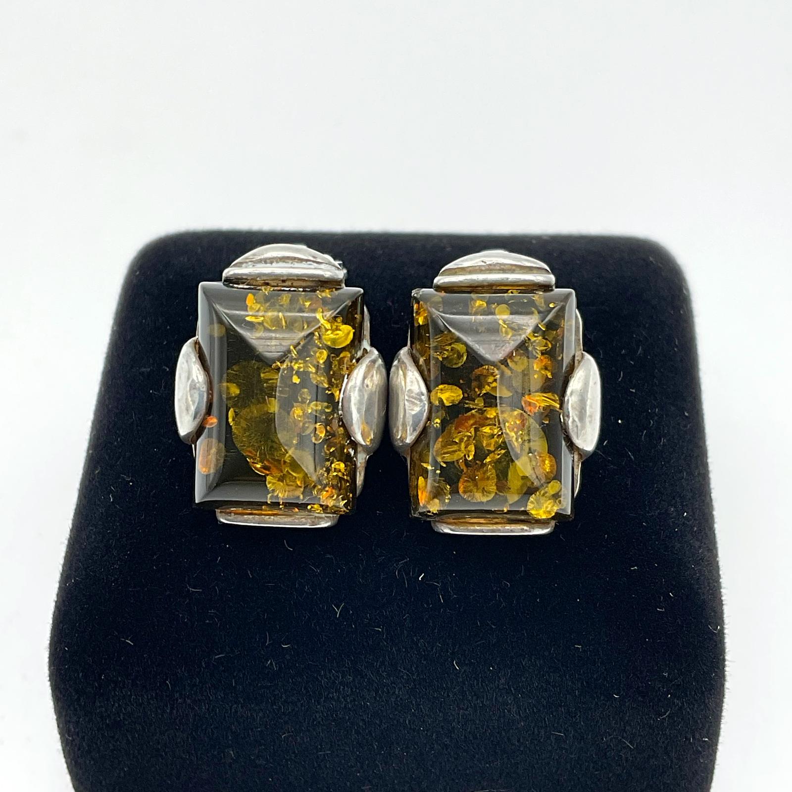 Baltic Amber Silver Plated Clip Earrings (1 of 11) Baltic Amber Silver Plated Clip Earrings (1 of 11)