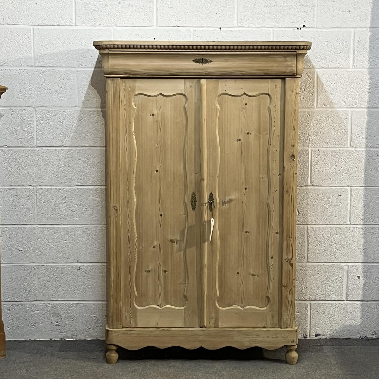 Large Tall Old Pine Dutch Cupboard with Top Drawer (1 of 8)