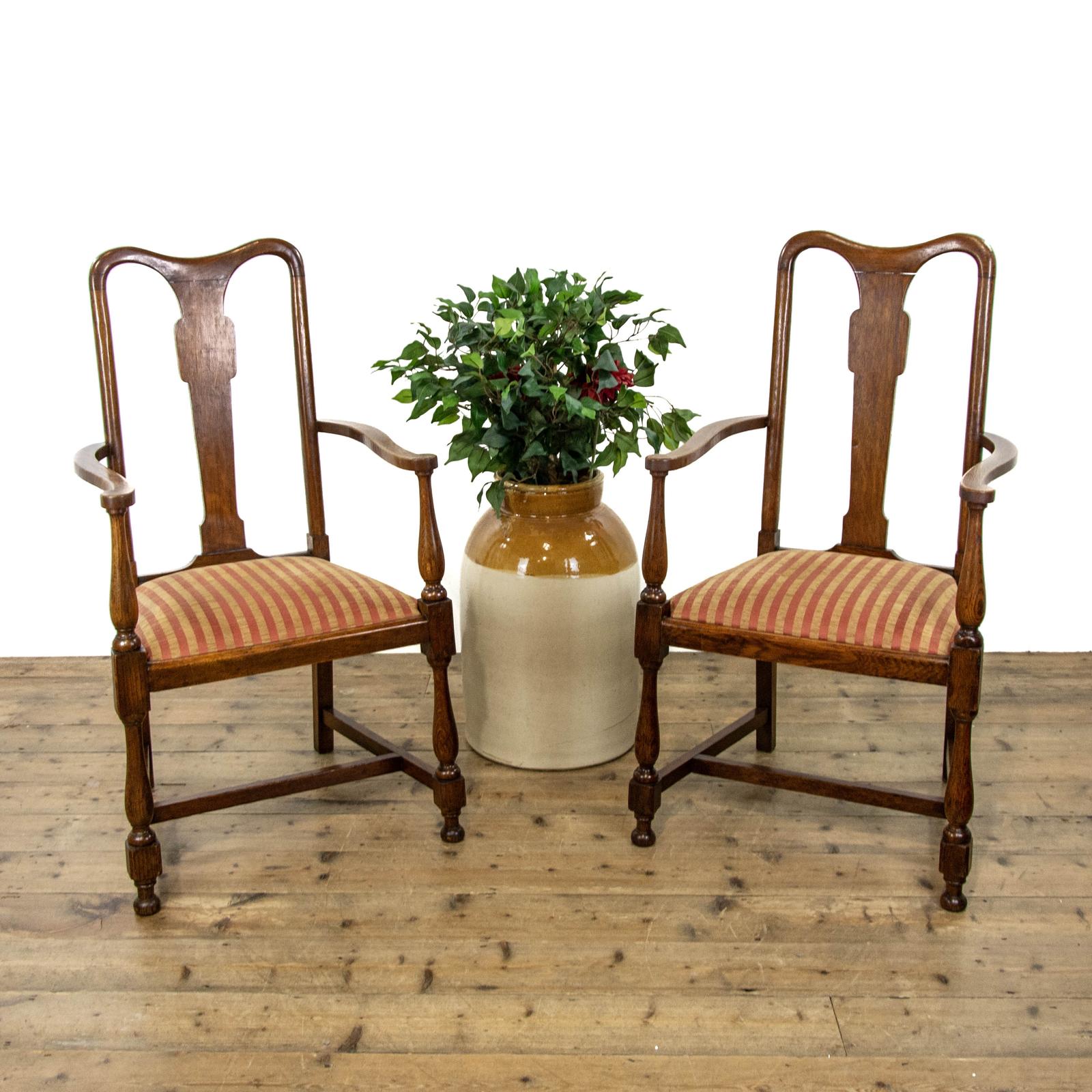 Pair of Antique Oak Armchairs (1 of 13)