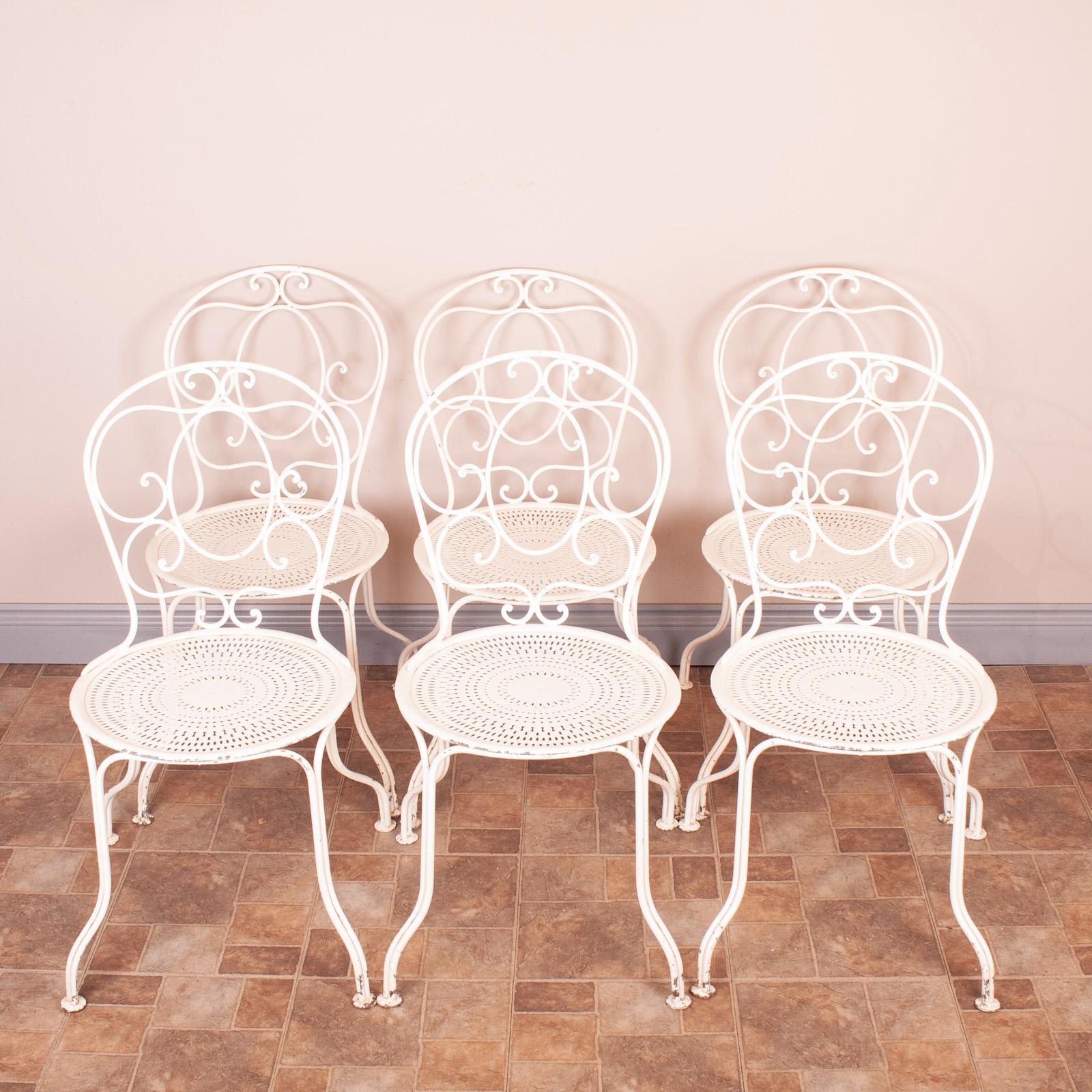 Set of 6 Metal Garden Conservatory Bistro Chairs (1 of 17)