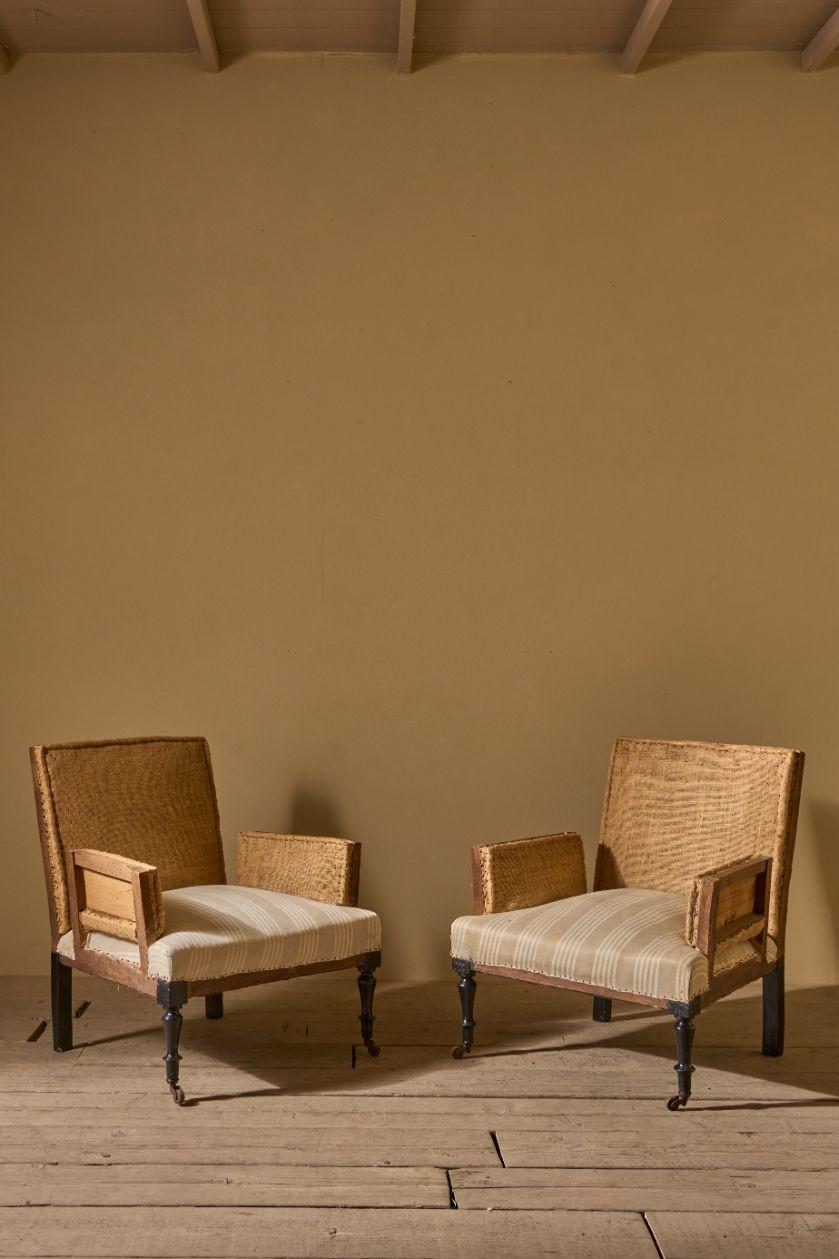 Pair of Square Sided Napoleon III Armchairs (1 of 5) Pair of Square Sided Napoleon III Armchairs (1 of 5)