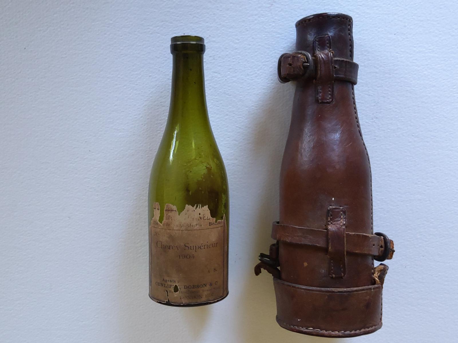 Leather Strap on Half Bottle Wine Holder (1 of 9)