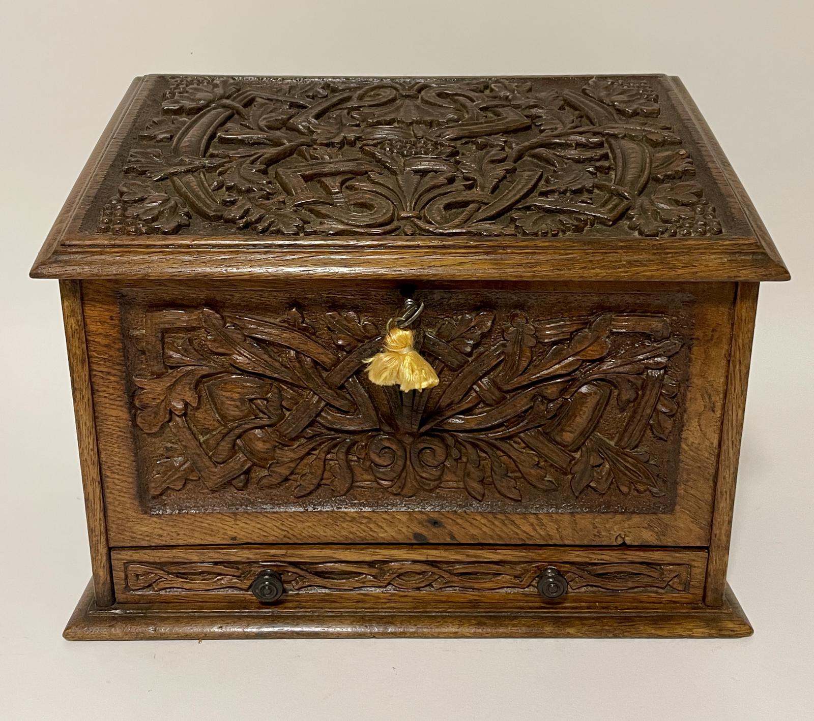 Victorian Carved Oak Stationery Box (1 of 14) Victorian Carved Oak Stationery Box (1 of 14)
