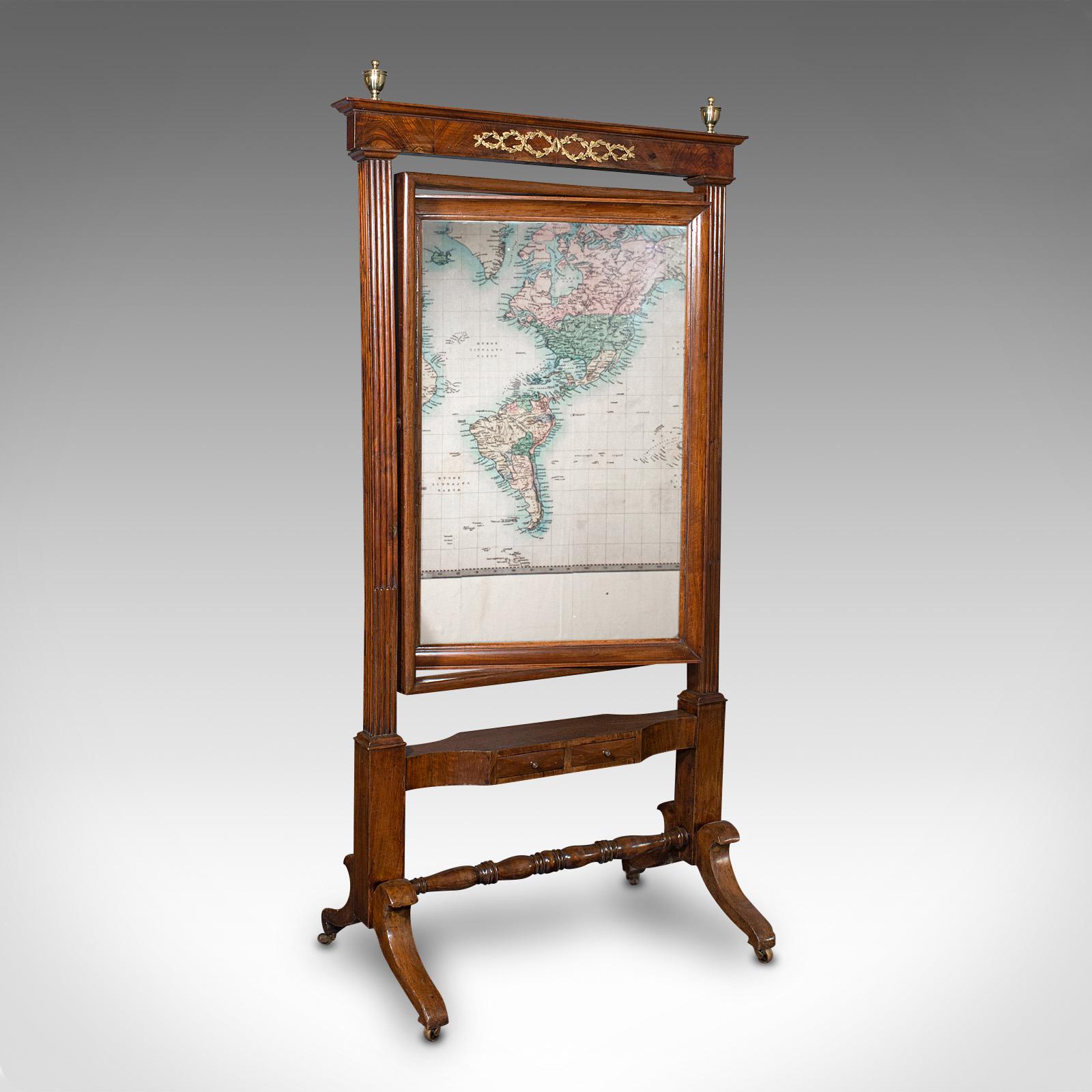 Antique Shop's Dressing Mirror, English, Walnut, Cheval, Retail, Regency c.1820 (1 of 10)