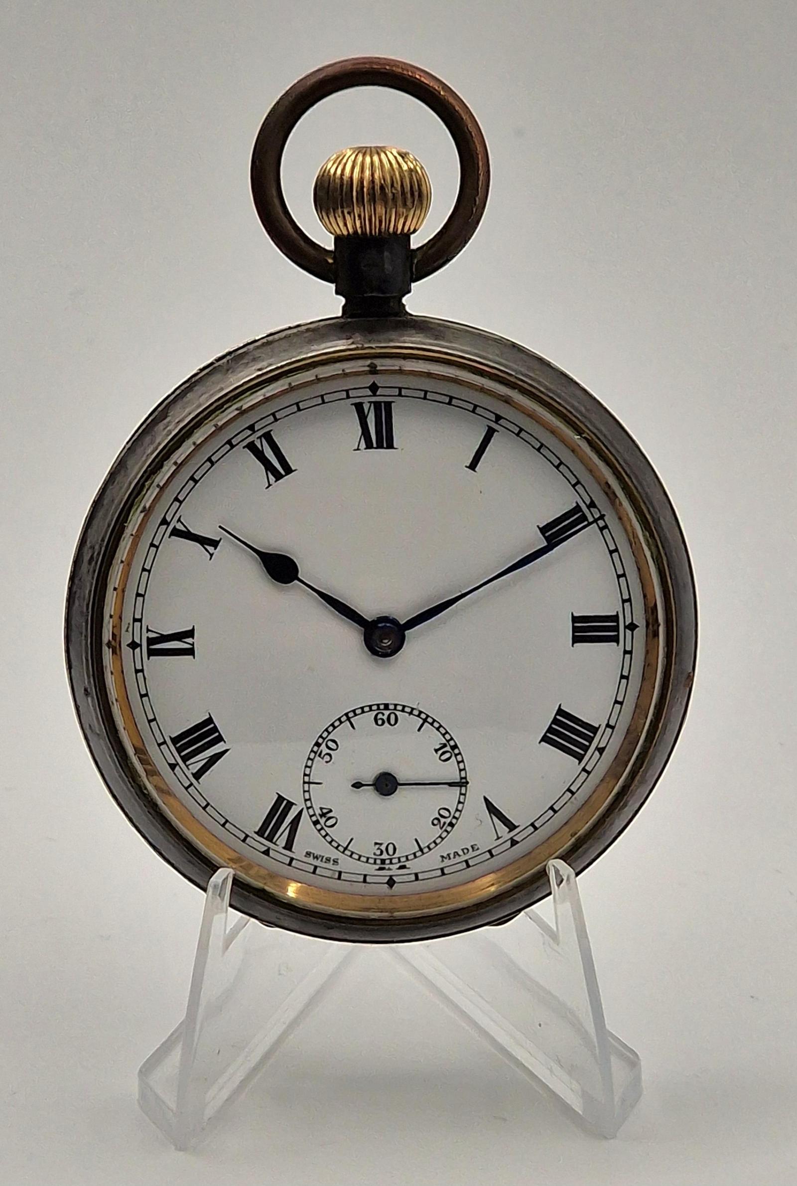 Gun Metal Swiss Pocket Watch (1 of 3) Gun Metal Swiss Pocket Watch (1 of 3)