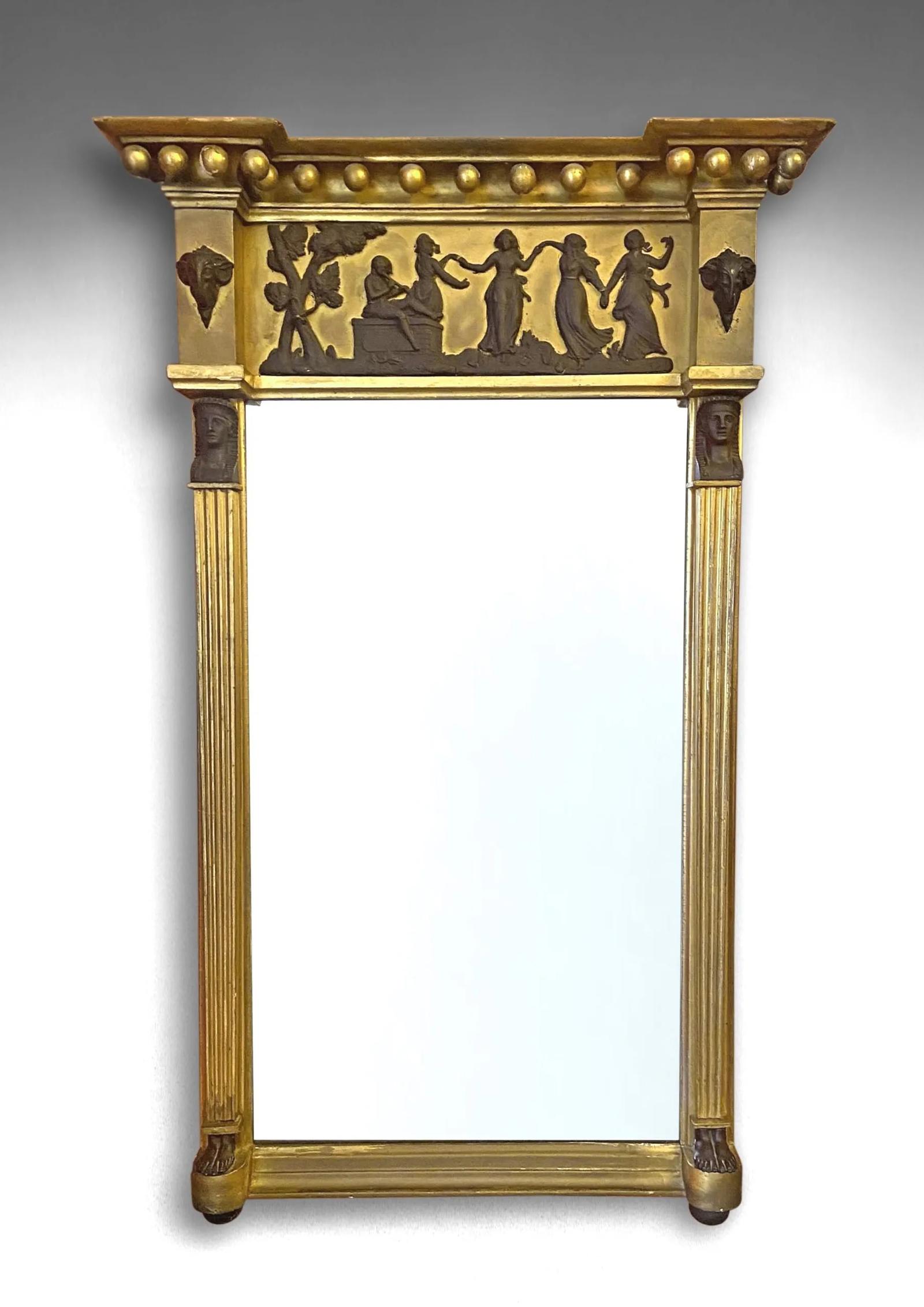 Regency Ebonised & Gilt Mirror (1 of 4)