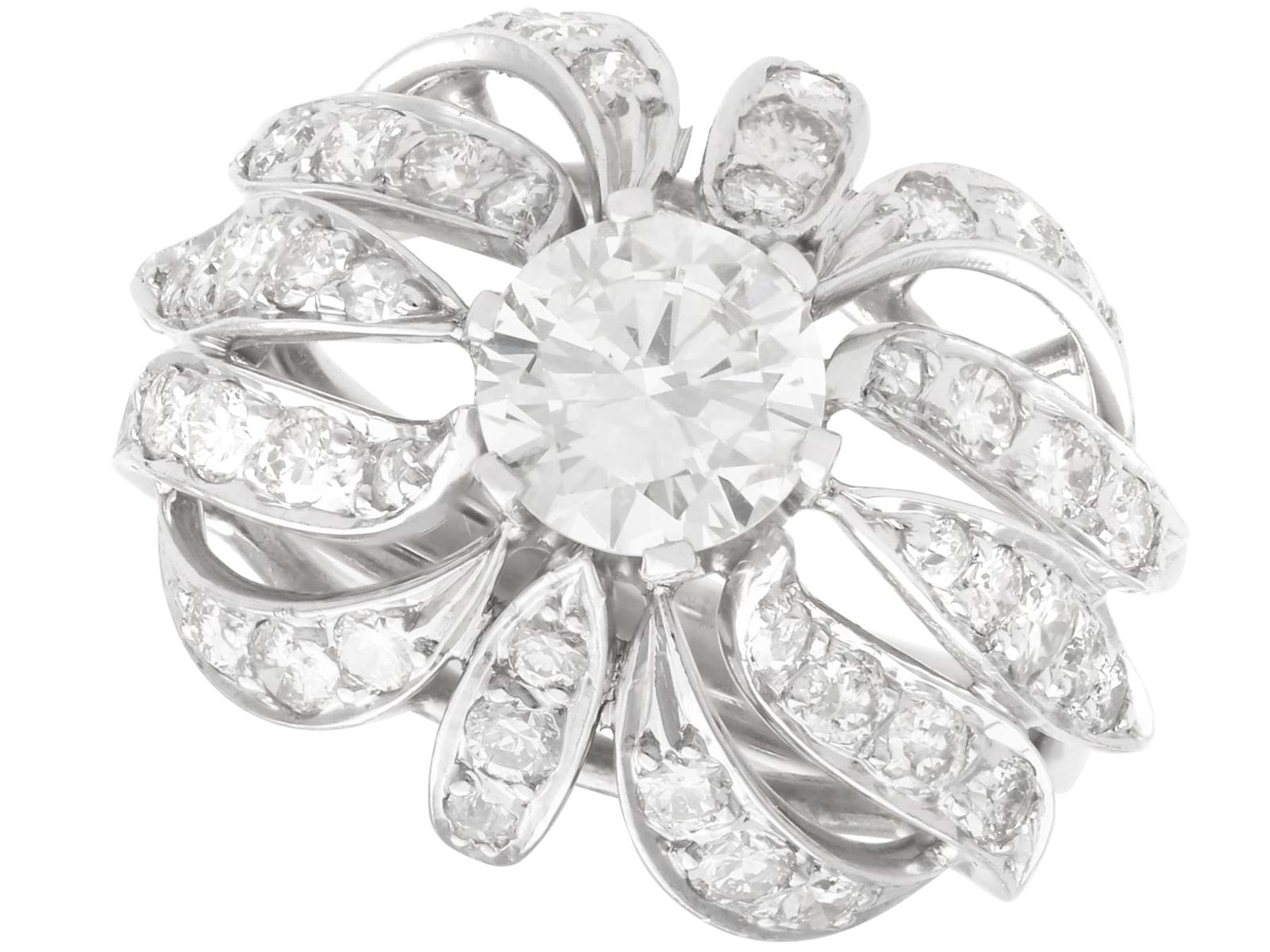 Vintage 2.73ct Diamond & Platinum Dress Ring c.1960 (1 of 13)