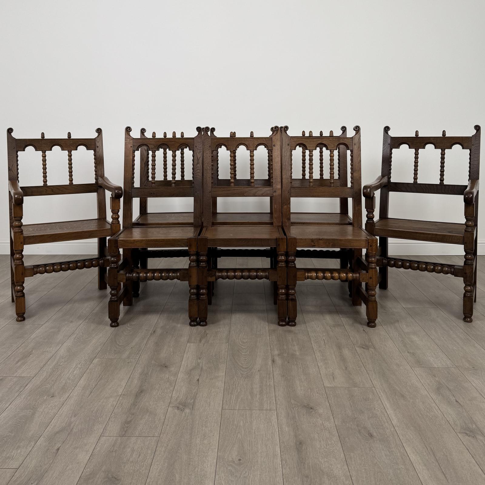 Antique 19th Century Set Of 8 Dining Chairs In Oak (1 of 11)