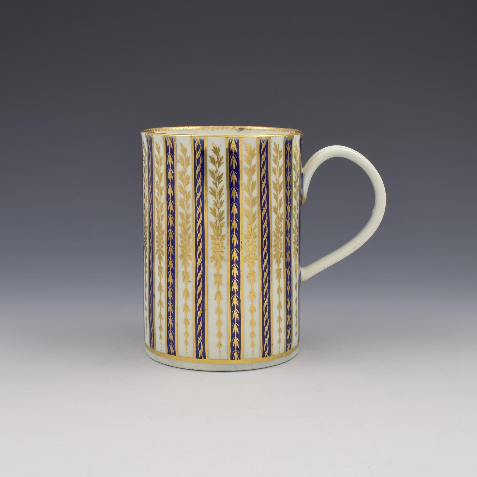 Large First Period Worcester Porcelain Striped Mug / Tankard c.1785 (1 of 6) Large First Period Worcester Porcelain Striped Mug / Tankard c.1785 (1 of 6)