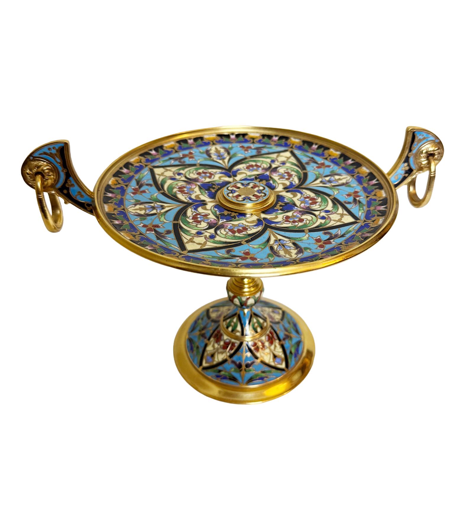 19th C. Gilt Bronze and Champleve Tazza (1 of 7) 19th C. Gilt Bronze and Champleve Tazza (1 of 7)