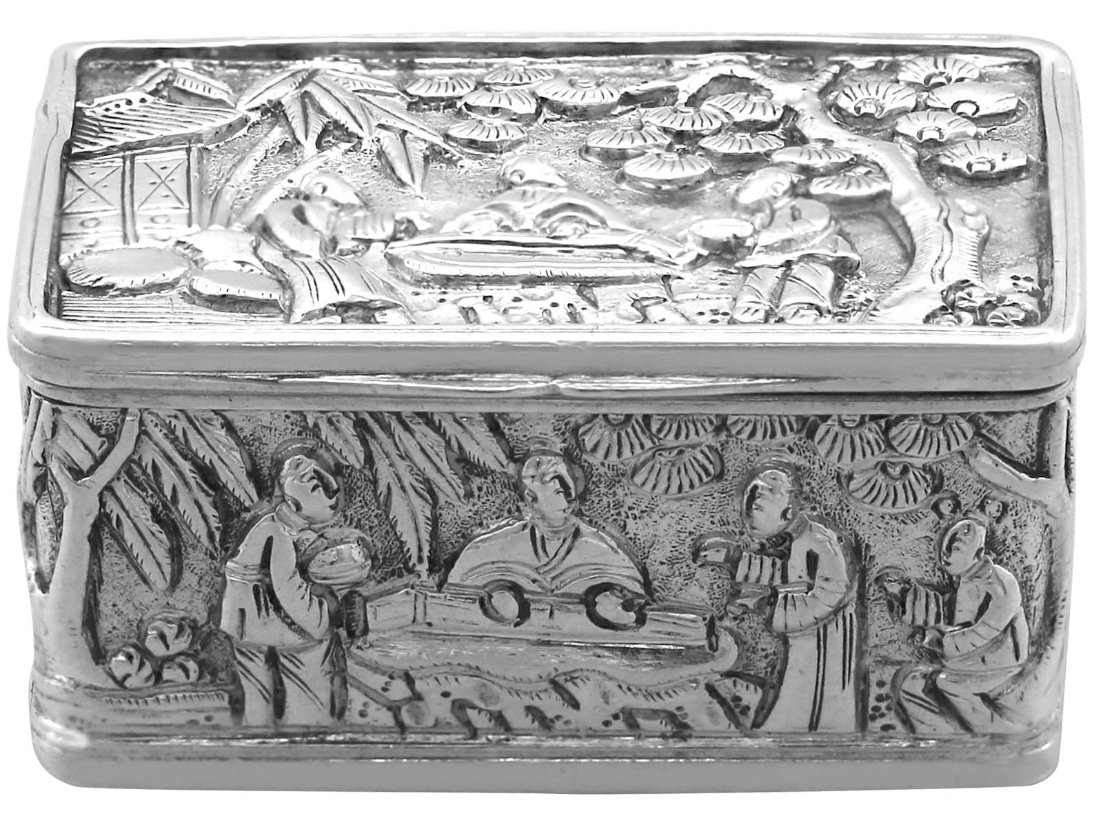 Chinese Sterling Silver Vinaigrette - Antique c.1890 (1 of 14)