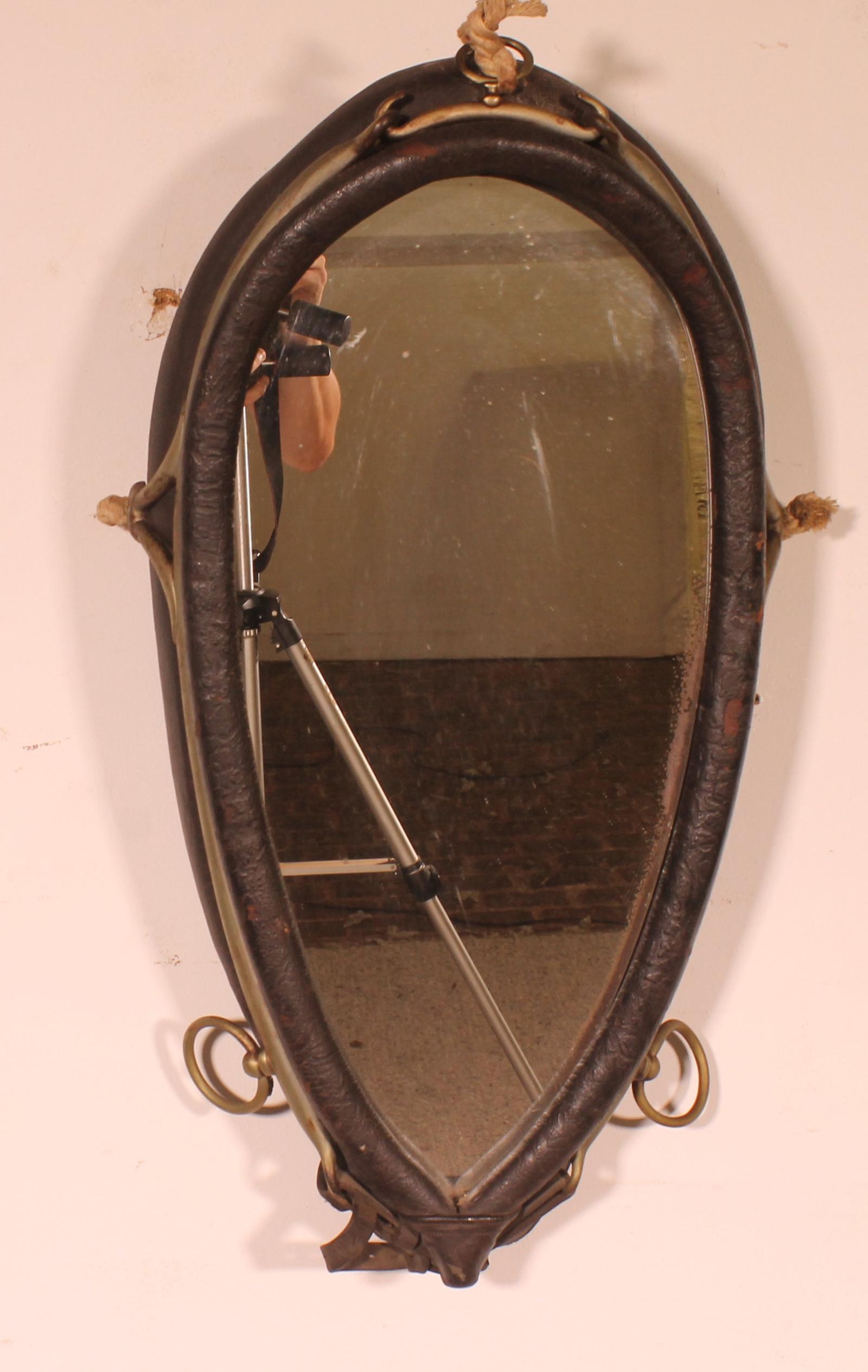 Mirror Made From Leather Horse Harness (1 of 9) Mirror Made From Leather Horse Harness (1 of 9)
