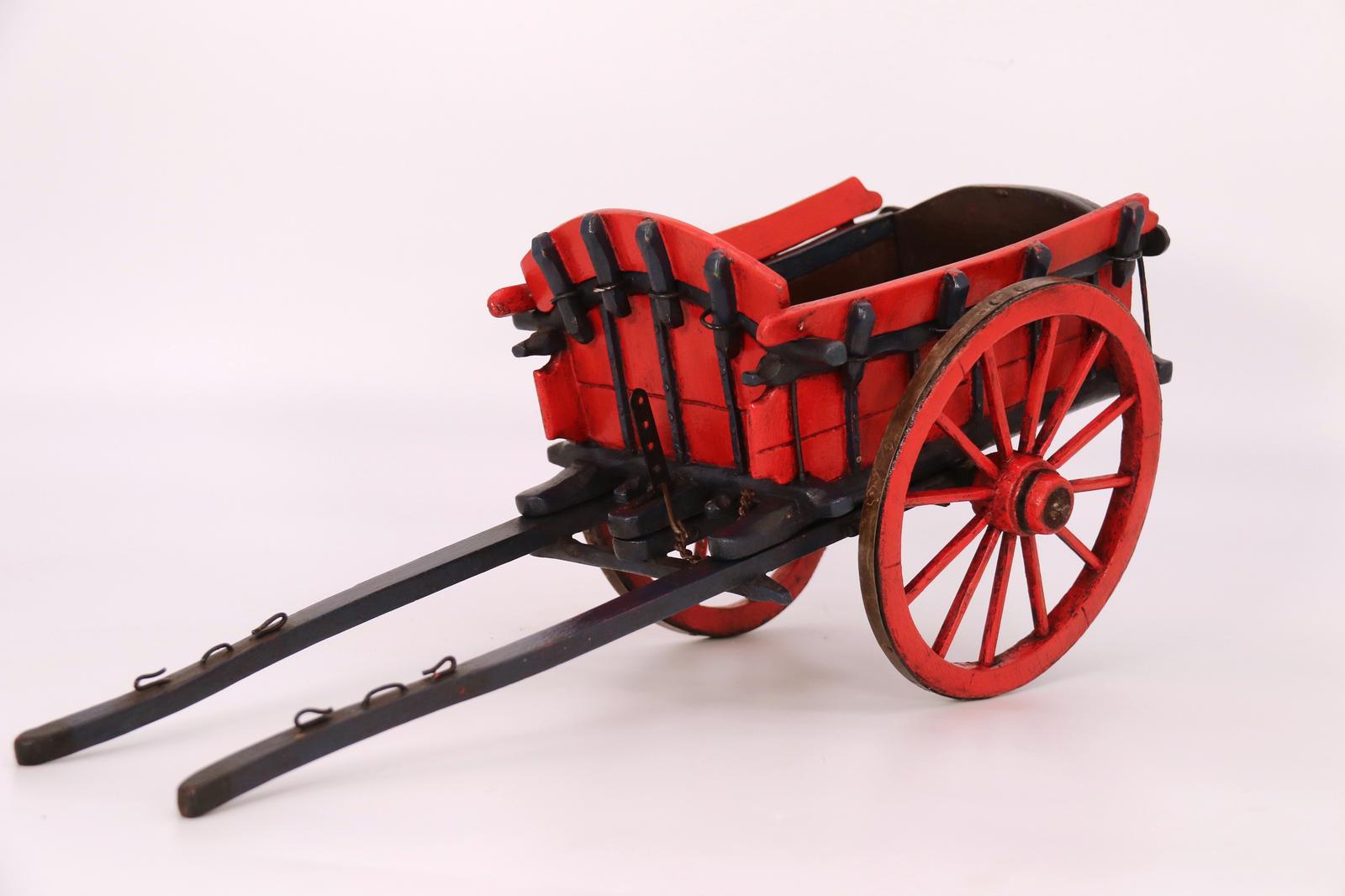 Antique Hand Made Wooden Scale Model of 18th Century Farm Cart (1 of 17)