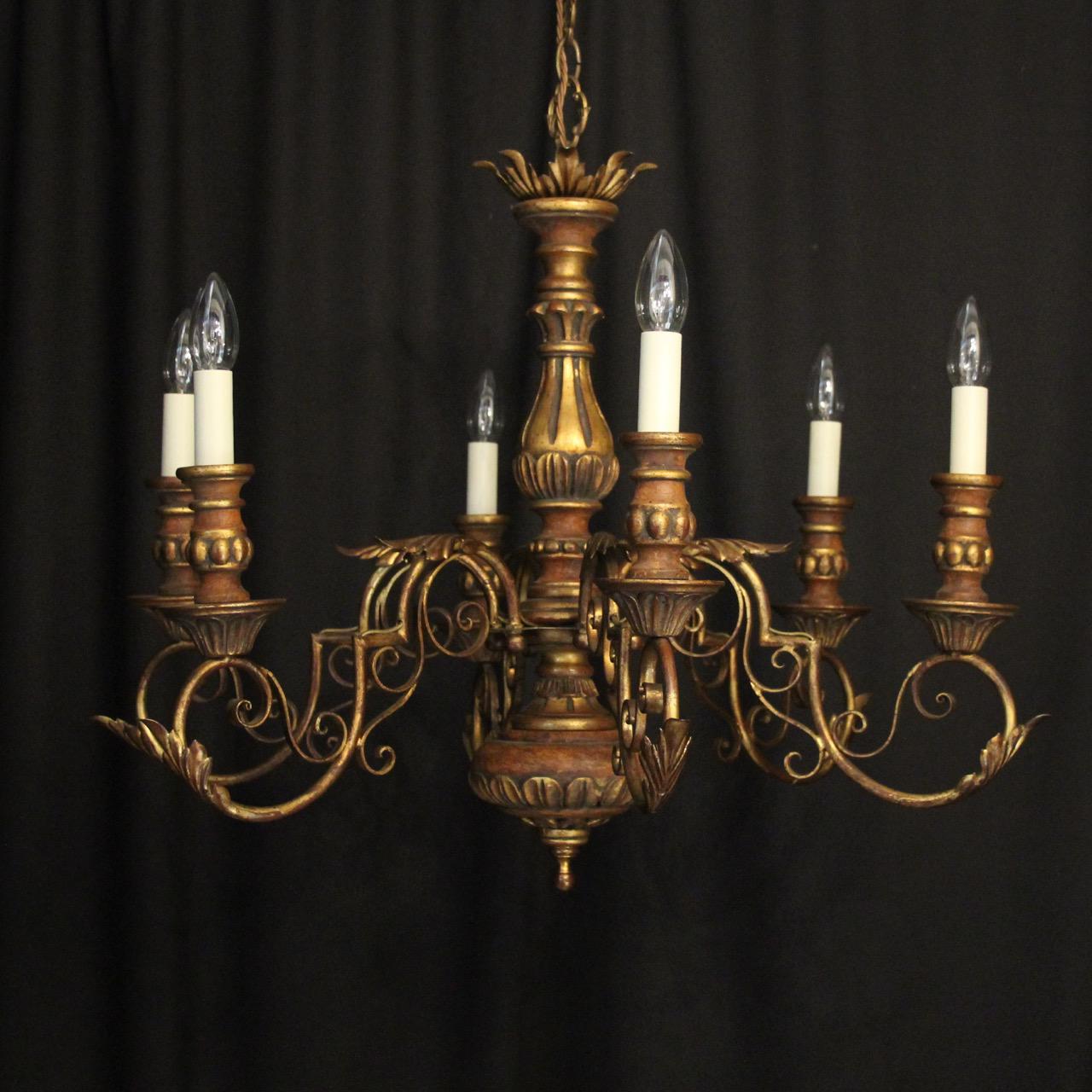 Italian Florentine Giltwood 6 Light Chandelier (1 of 10) Italian Florentine Giltwood 6 Light Chandelier (1 of 10)