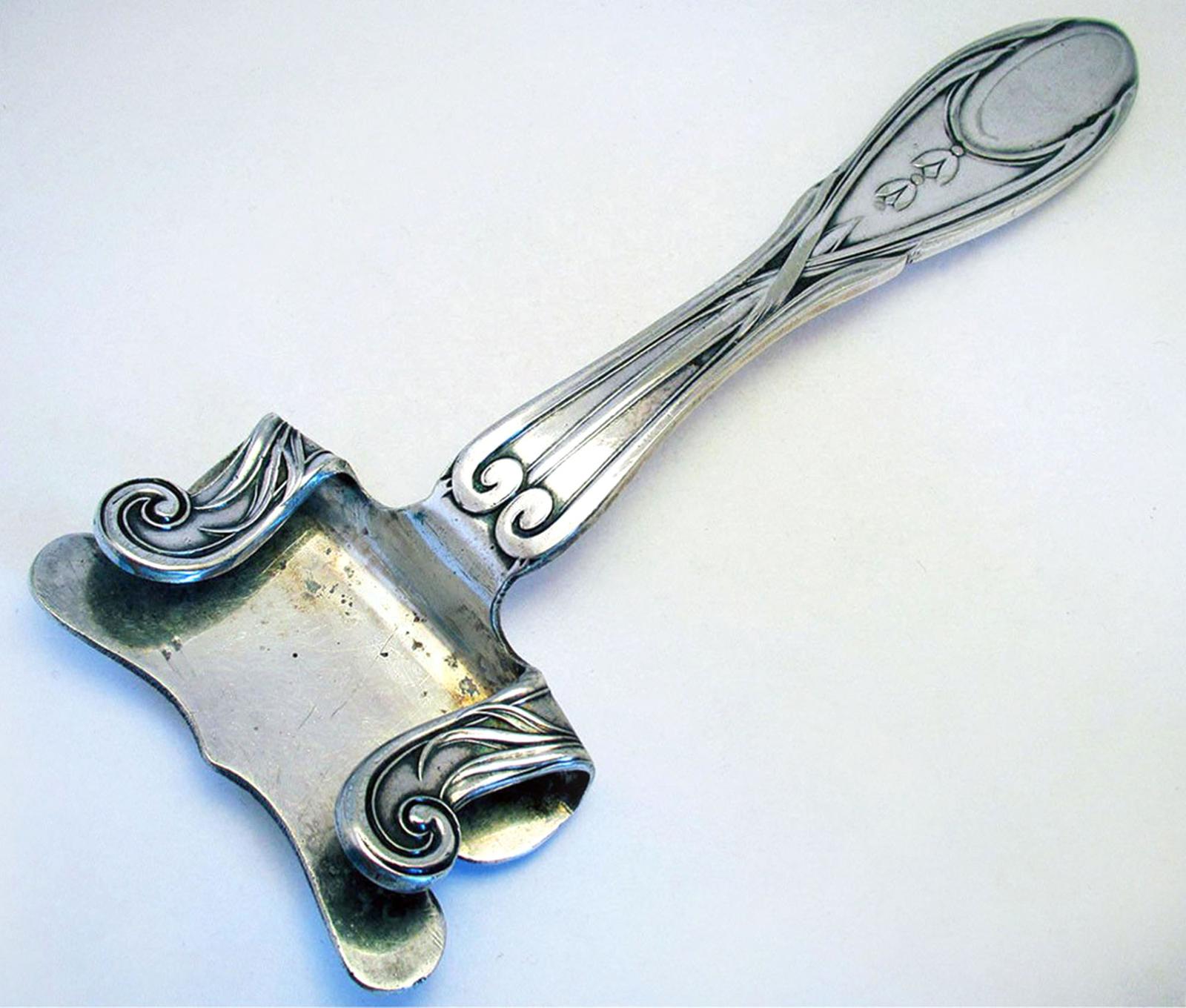 Rare Art Nouveau Antique Victorian Silver Plate Hot Dish Handle Holder Gripper - Sheffield c.1880 (1 of 6)