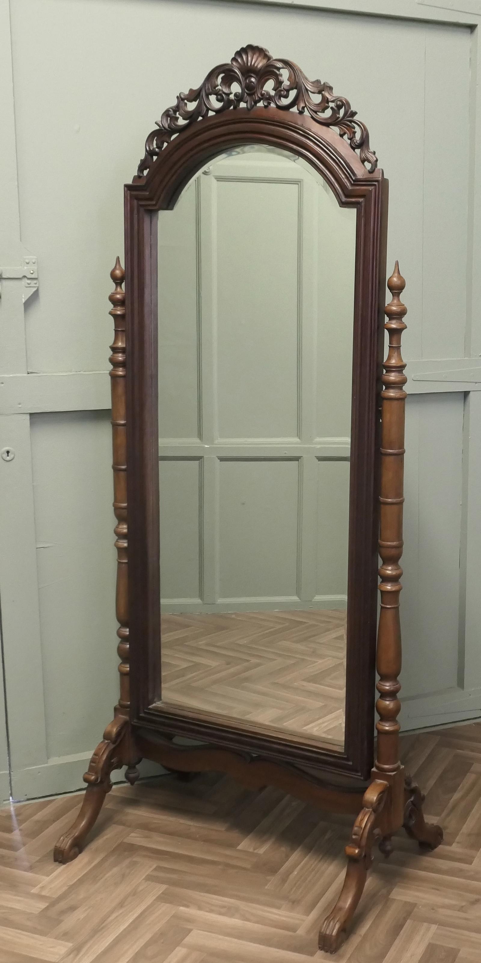 Decorative Carved Cheval Dressing Mirror (1 of 5)