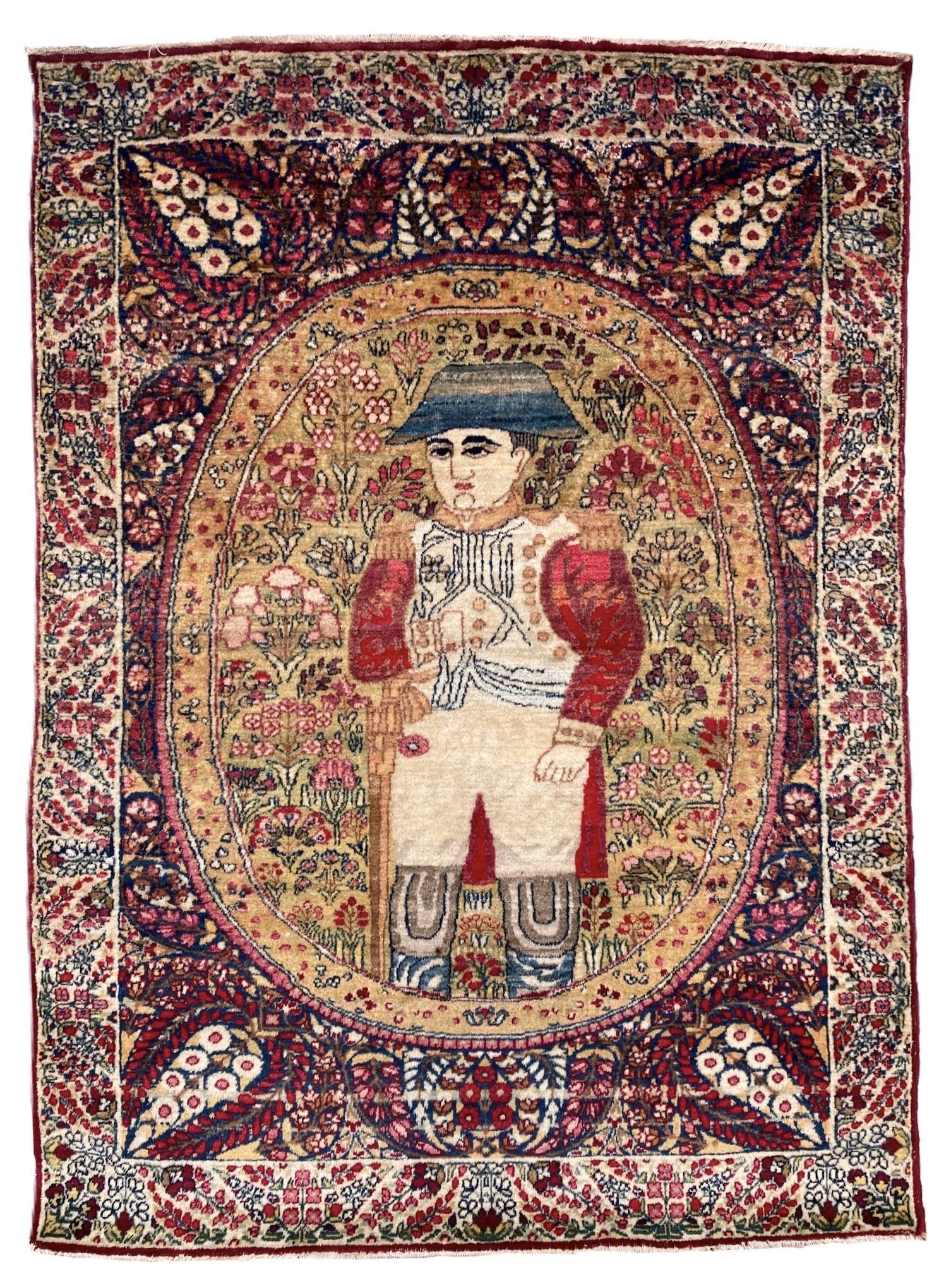 Antique Kerman Lavar Rug 0.85m x 0.62m (1 of 14)