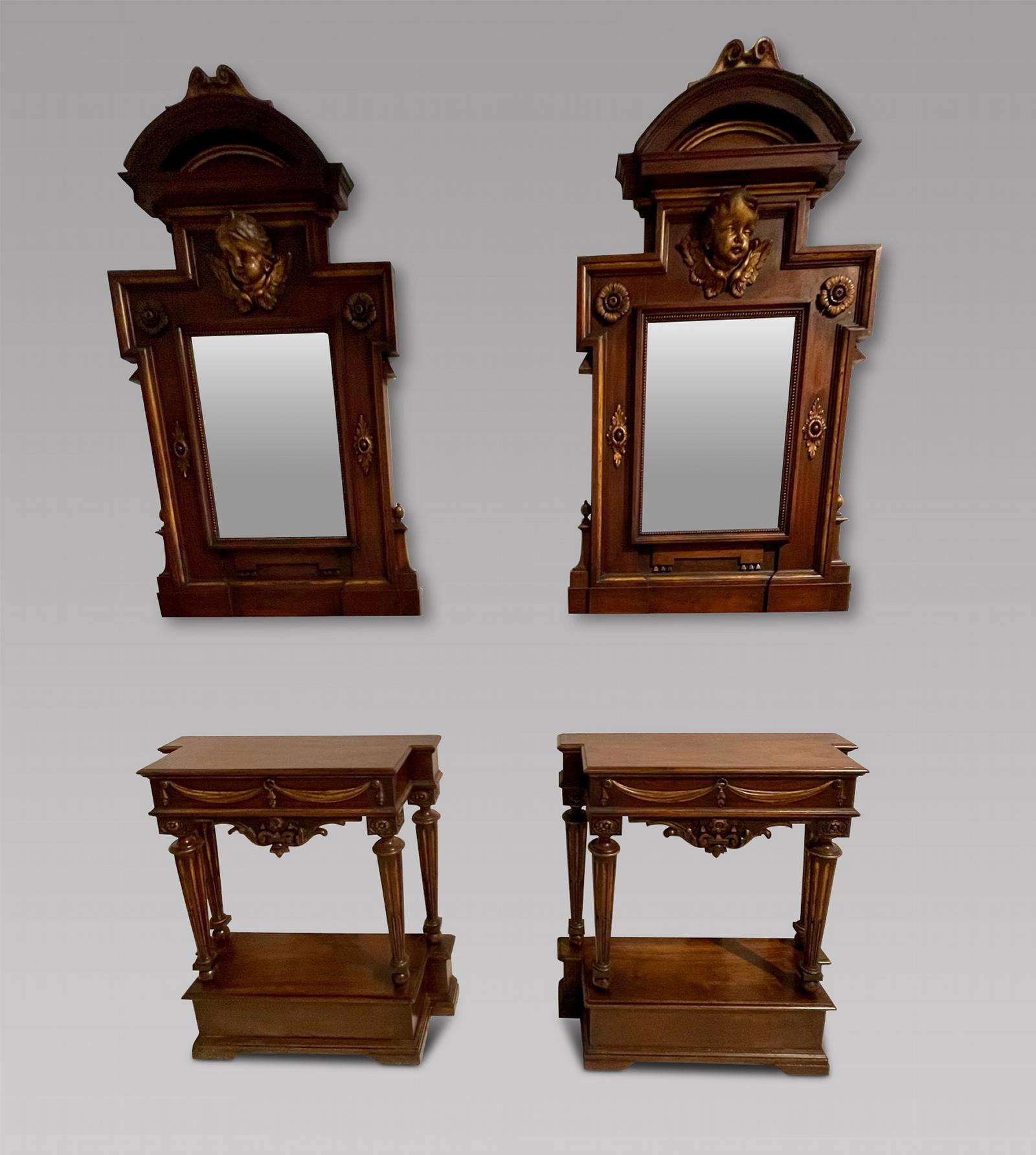 Pair of Italian Console Tables with Mirrors (1 of 5)