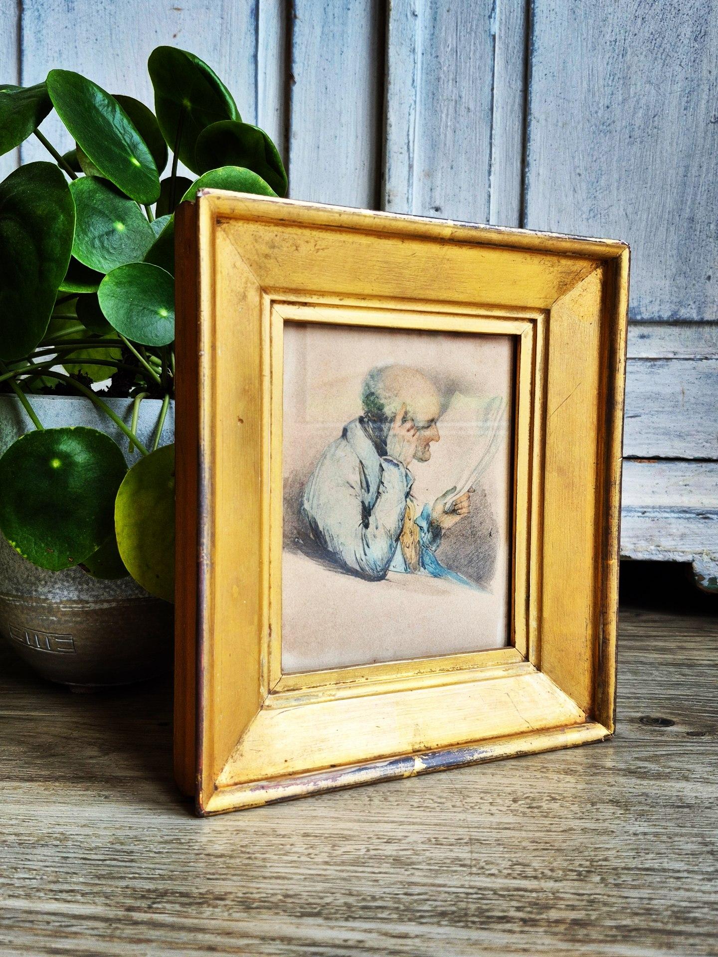 Early 19th C. Miniature Portrait Study Of An Old Man (1 of 21)