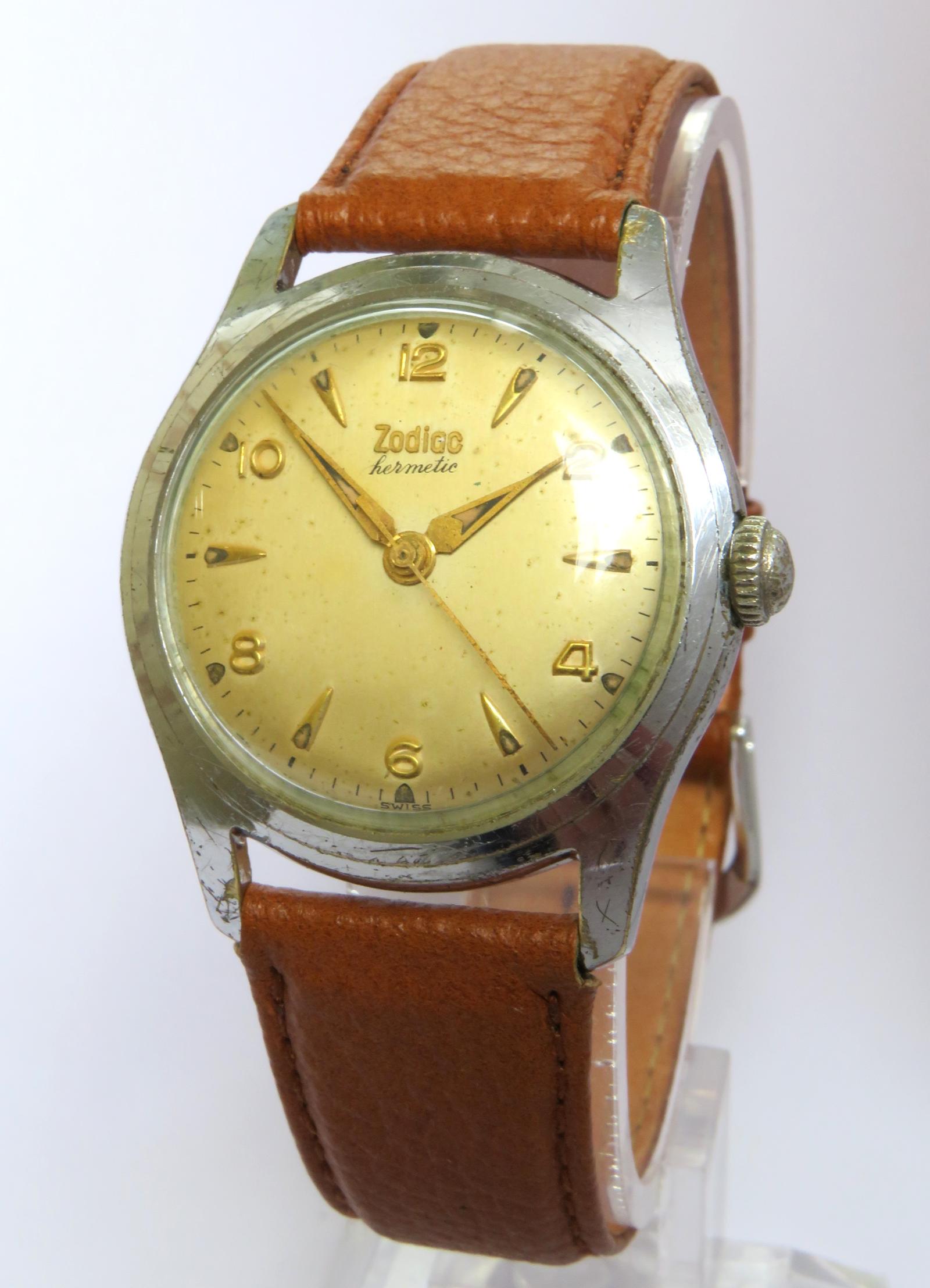 Watch: Gents 1950s Zodiac Hermetic Wrist Watch LA511560