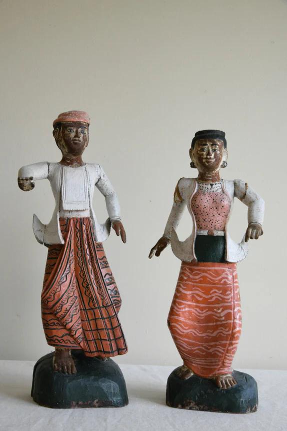 Pair Dancing Thai Wooden Figures (1 of 14)