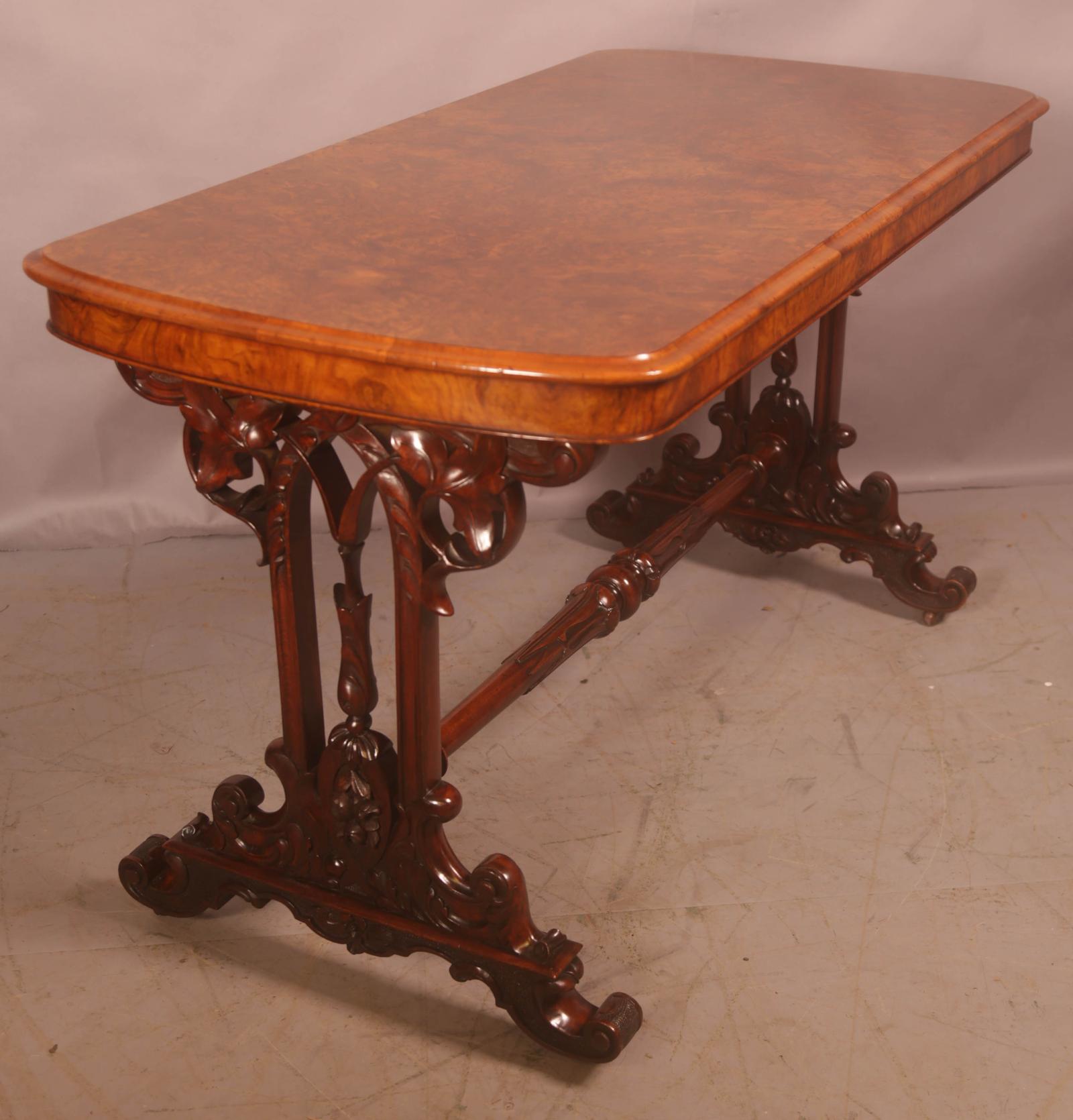 Good Quality Victorian Burr Walnut Window Table (1 of 11)