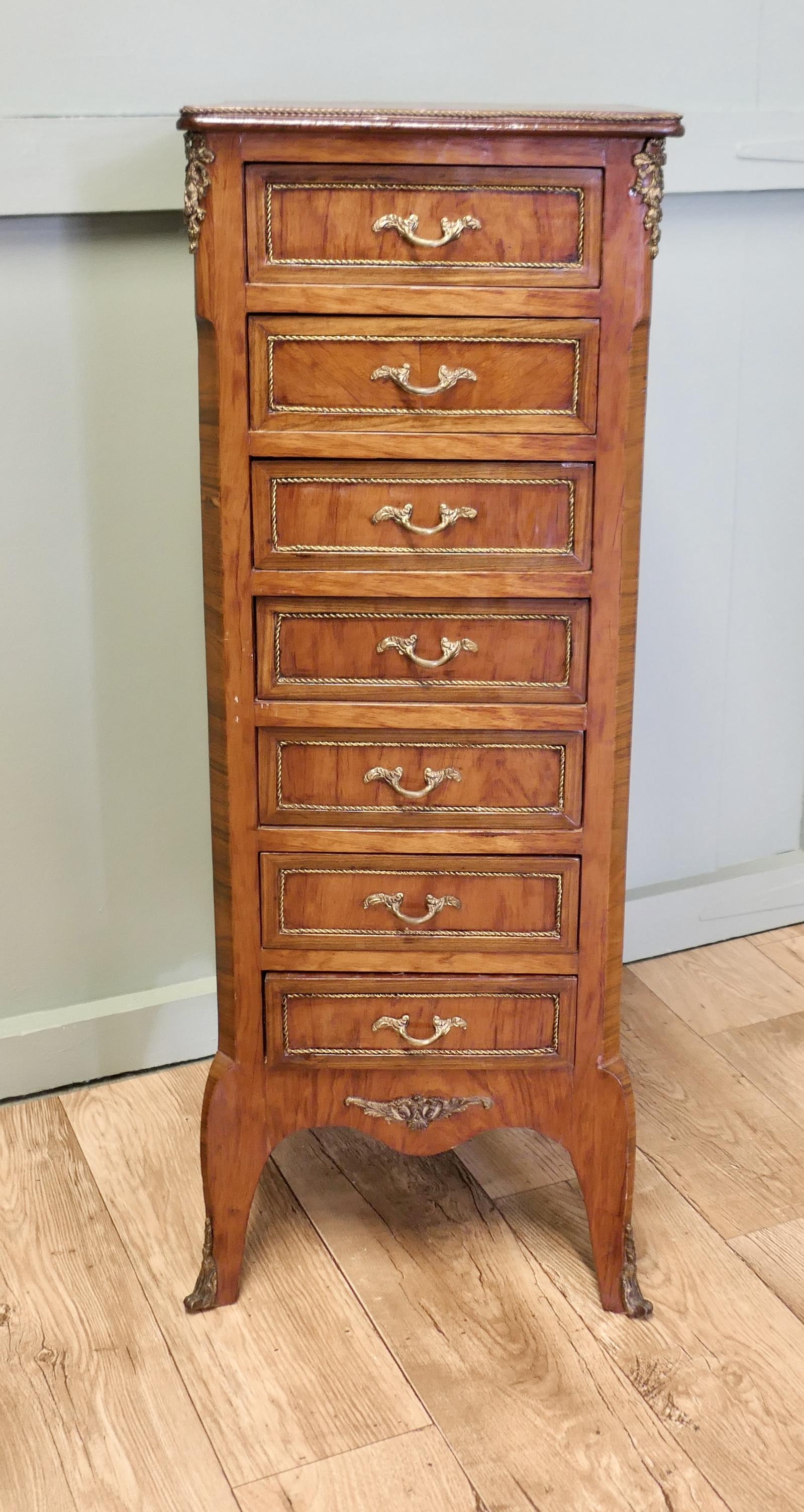 French Louis XV Style Tall Chest of Drawers / Side Cabinet (1 of 7) French Louis XV Style Tall Chest of Drawers / Side Cabinet (1 of 7)