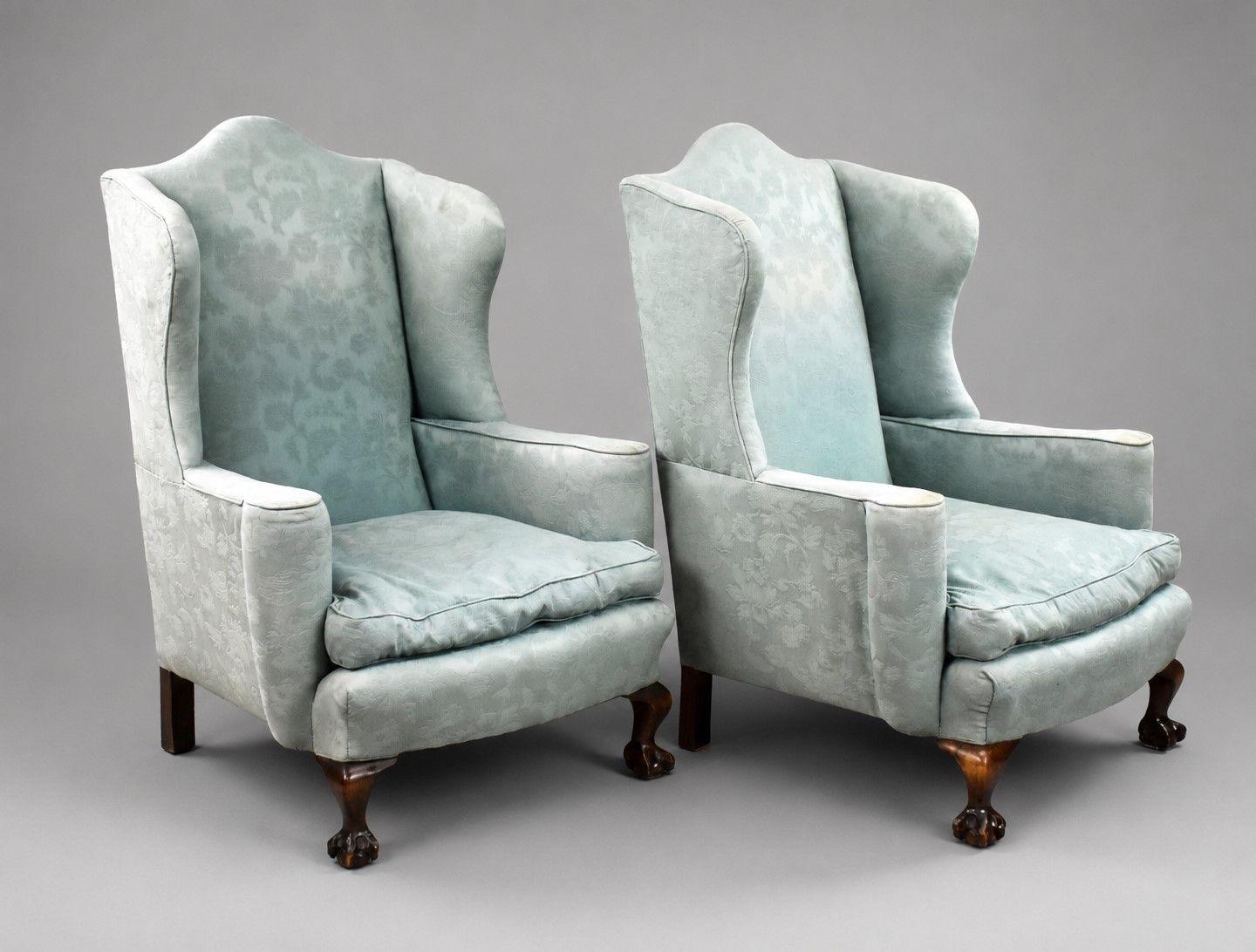 Pair of Antique Wing Back Armchairs (1 of 7) Pair of Antique Wing Back Armchairs (1 of 7)