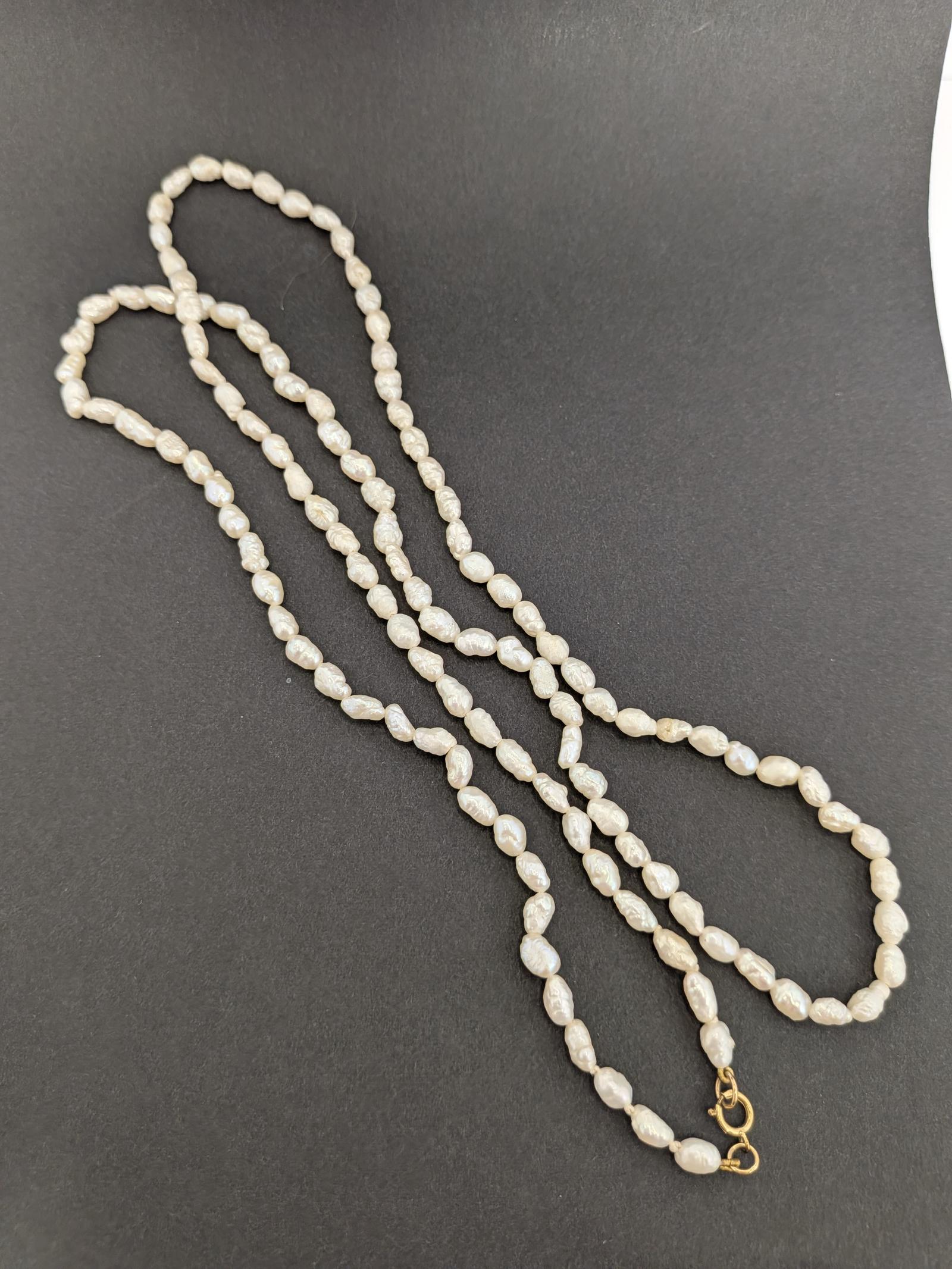 31" Cultured Baroque Pearl Necklace, 9ct Clasp (1 of 5) 31" Cultured Baroque Pearl Necklace, 9ct Clasp (1 of 5)