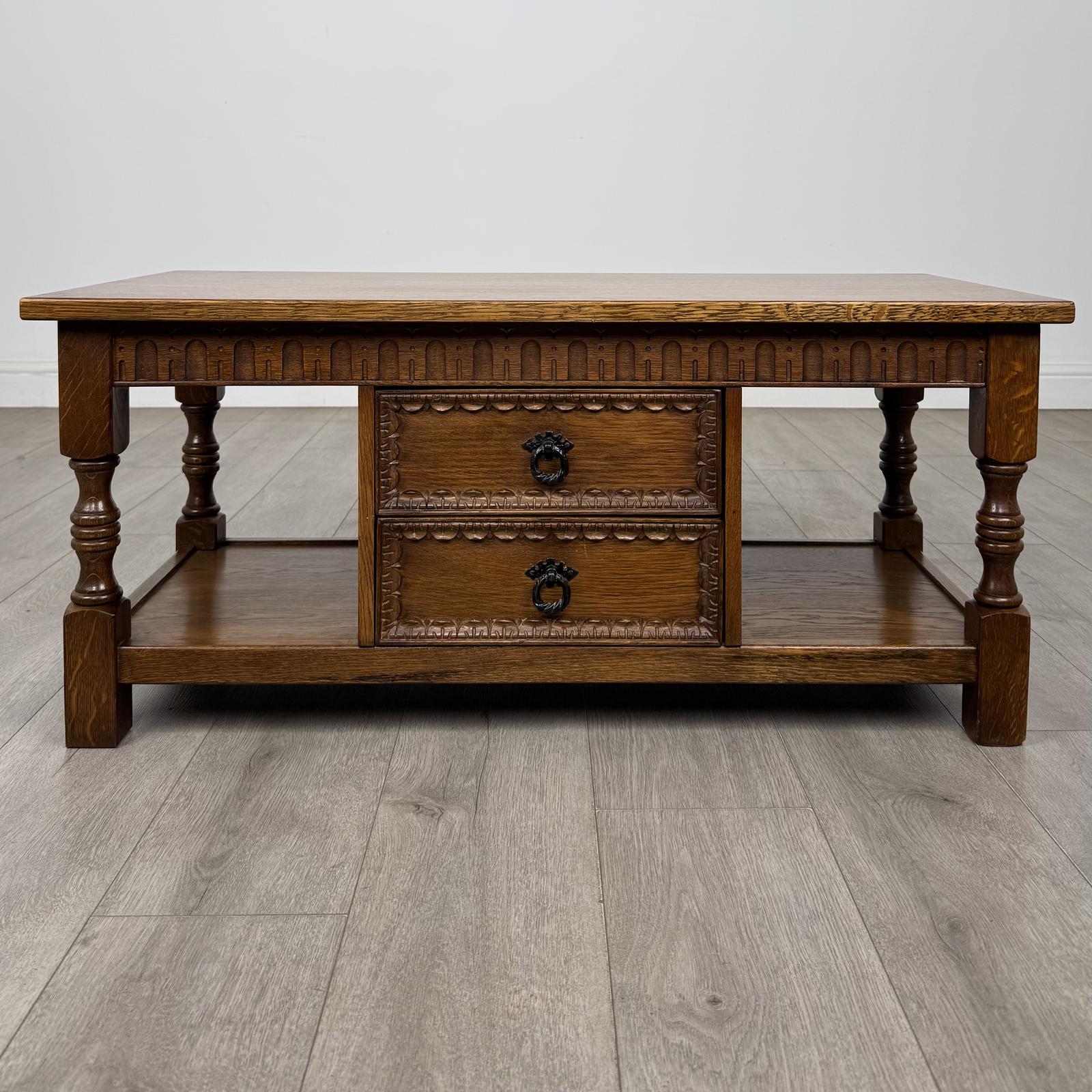 Antique 20th Century Carved Oak Coffee Table (1 of 11) Antique 20th Century Carved Oak Coffee Table (1 of 11)