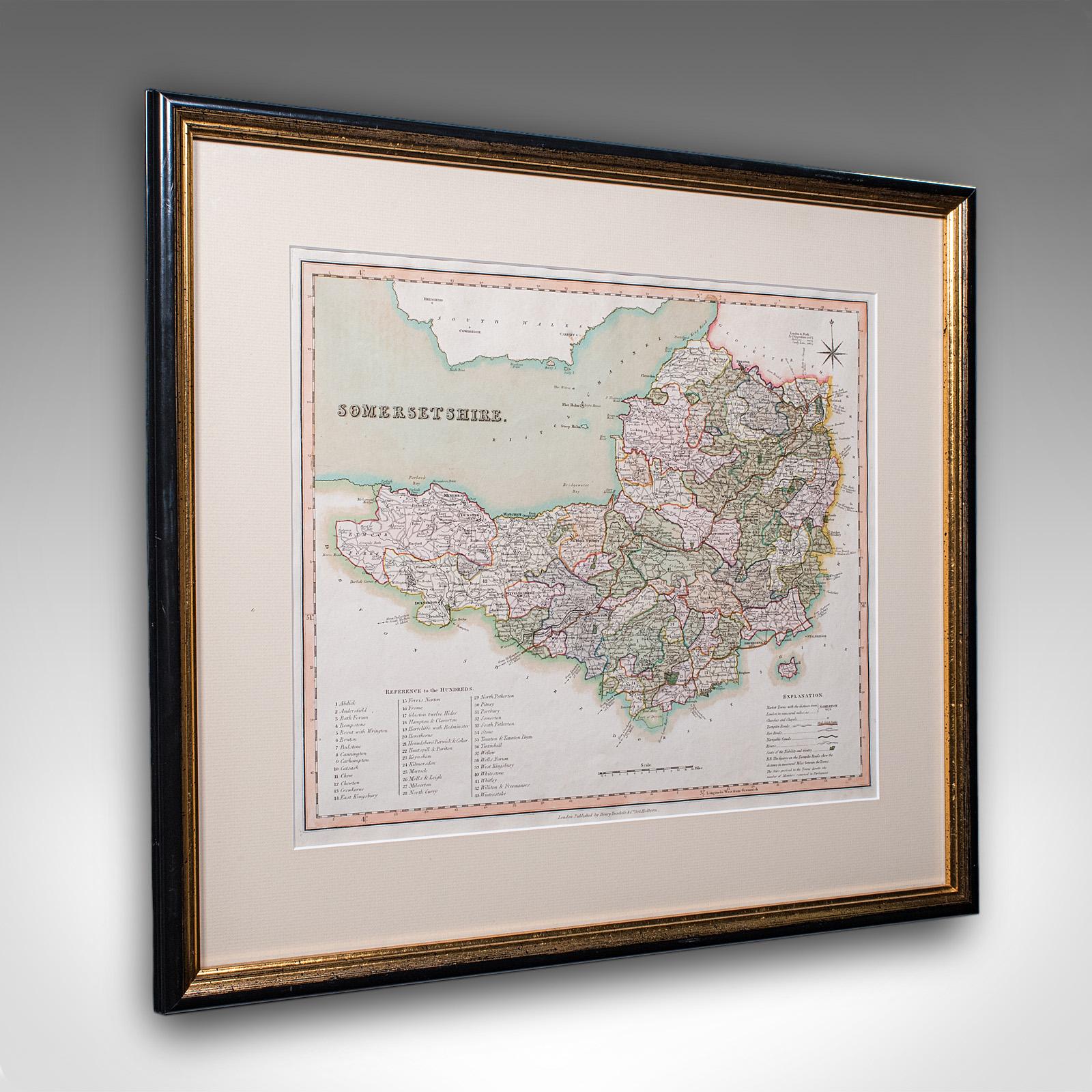 Antique County Map of Somerset, English, Framed Cartography, c.1830 (1 of 12) Antique County Map of Somerset, English, Framed Cartography, c.1830 (1 of 12)