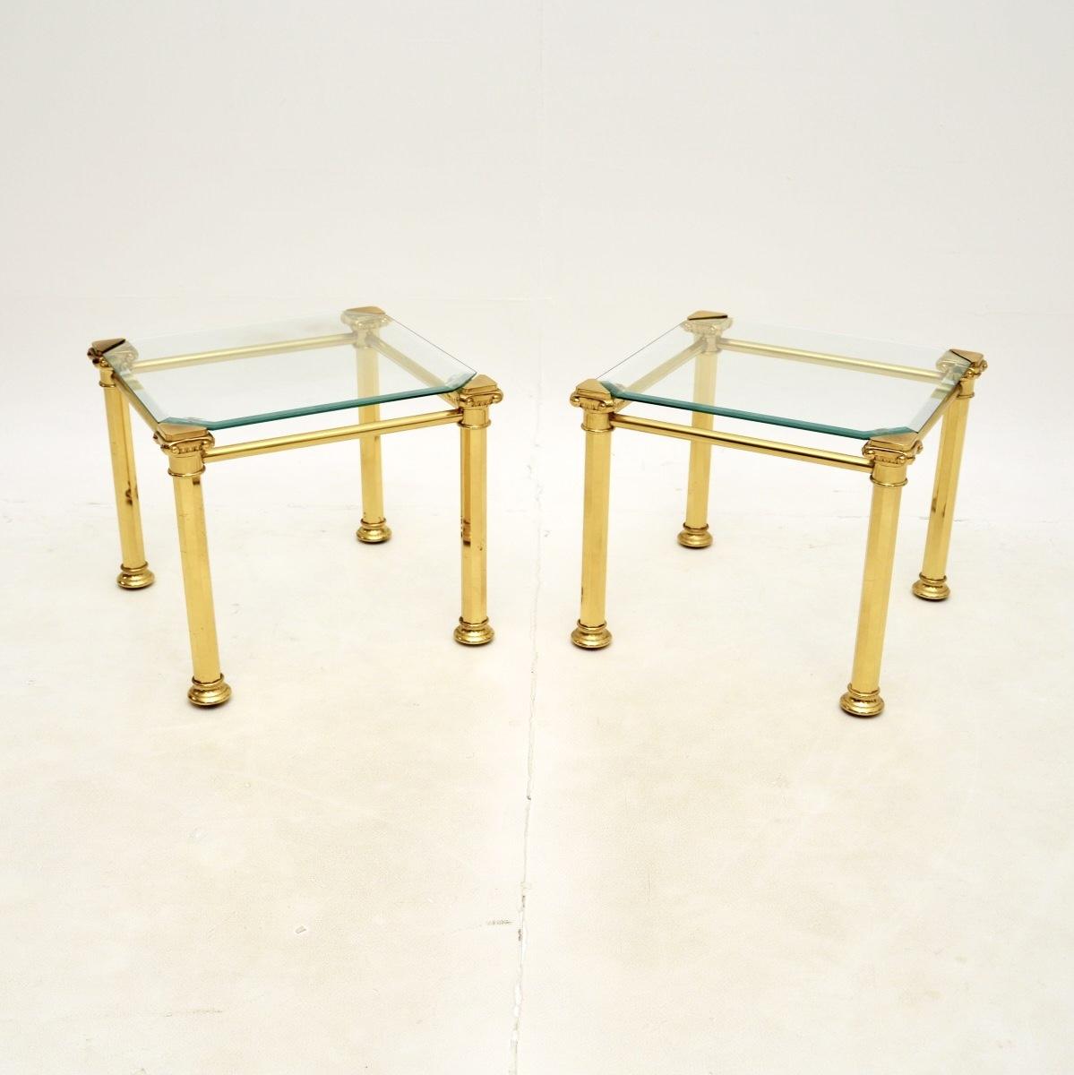 Pair of Vintage French Brass Side Tables (1 of 7)