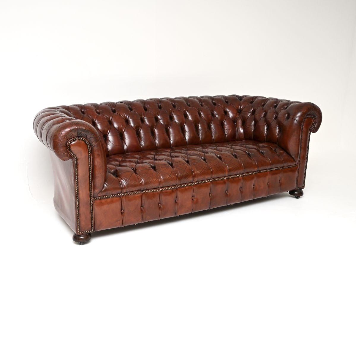 Antique Deep Buttoned Leather Chesterfield Sofa (1 of 10) Antique Deep Buttoned Leather Chesterfield Sofa (1 of 10)