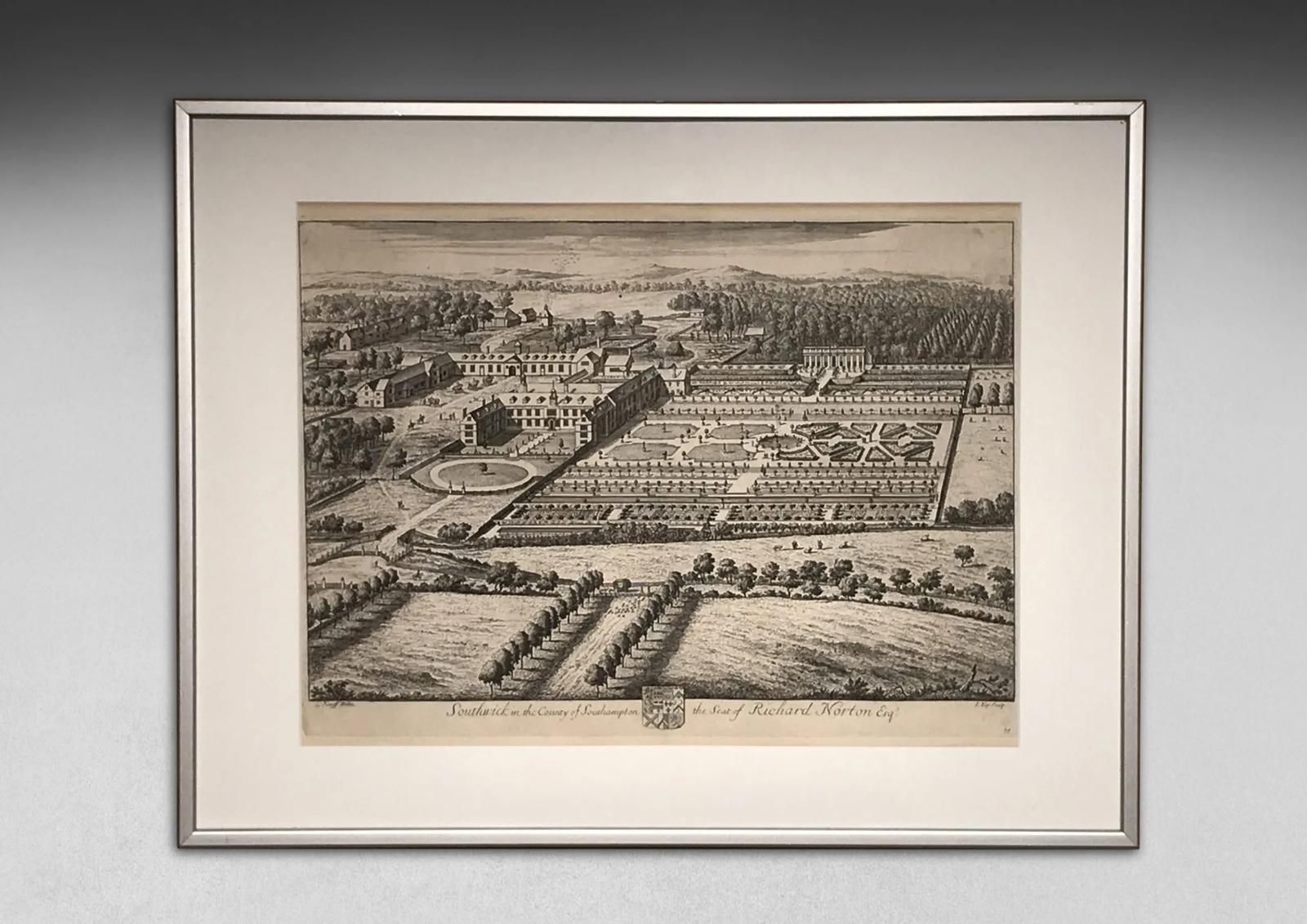 Engraving of Southwick in the County of Southampton by Johannes Kip (1 of 1)
