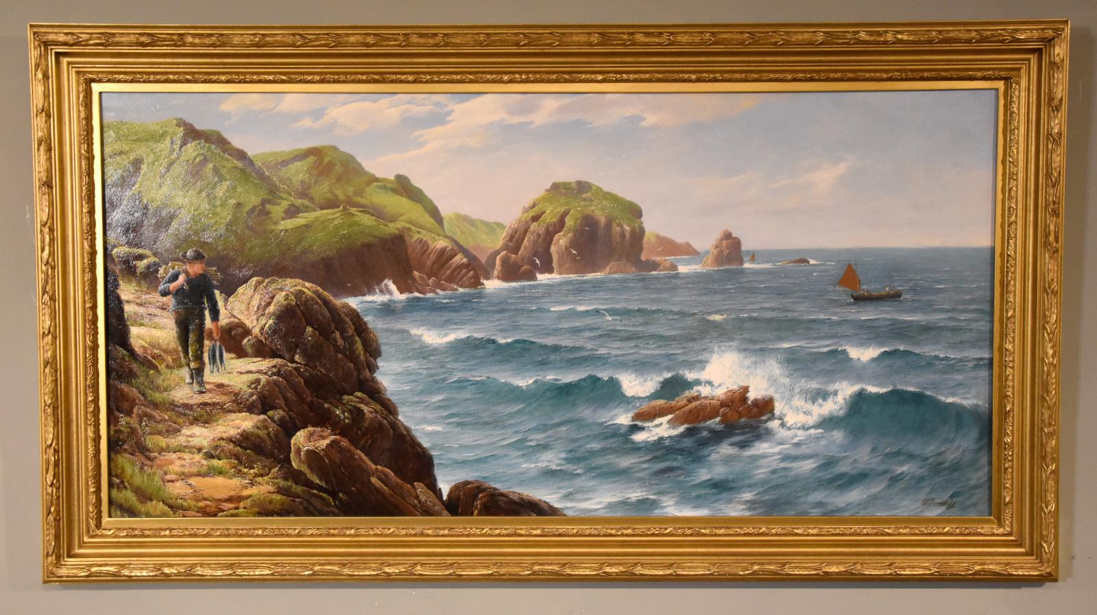 Oil Painting by David James "A Cornish Coastal View" (1 of 8)
