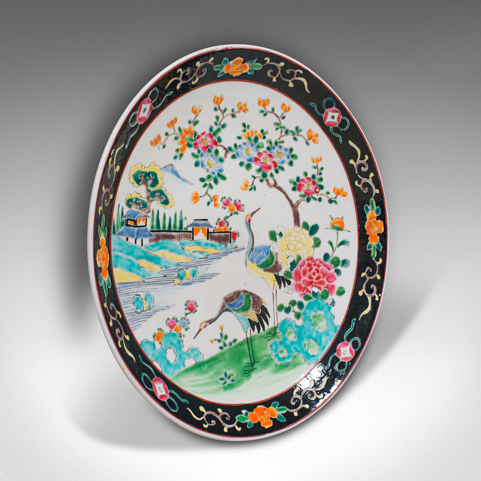 Antique Oriental Fruit Plate, Japanese, Ceramic, Charger, Dish, Victorian c.1900 (1 of 9)