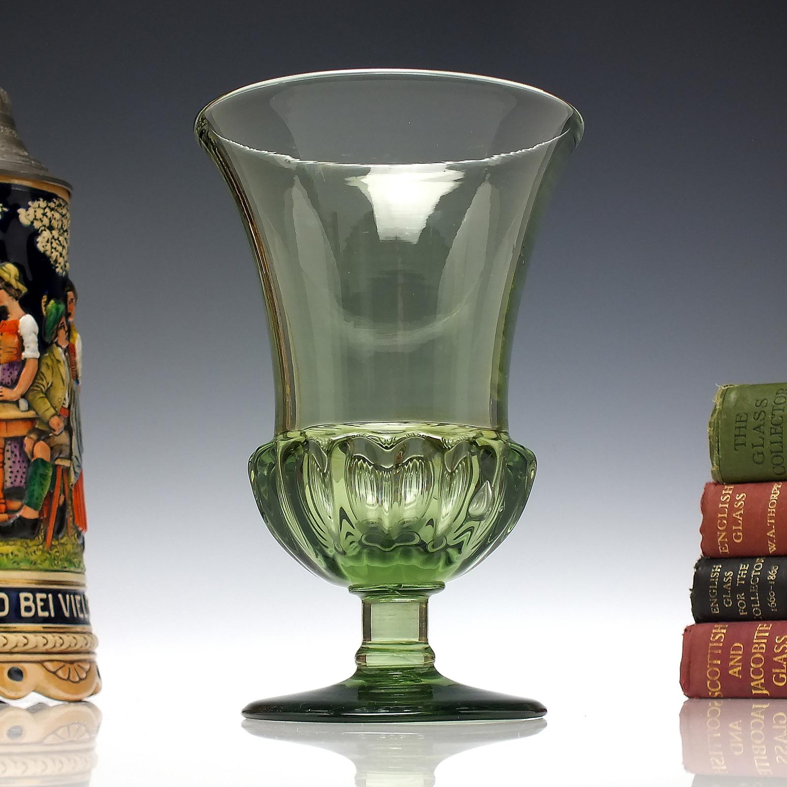 19th Century Green Gadrooned Glass Vase c.1880 (1 of 5)