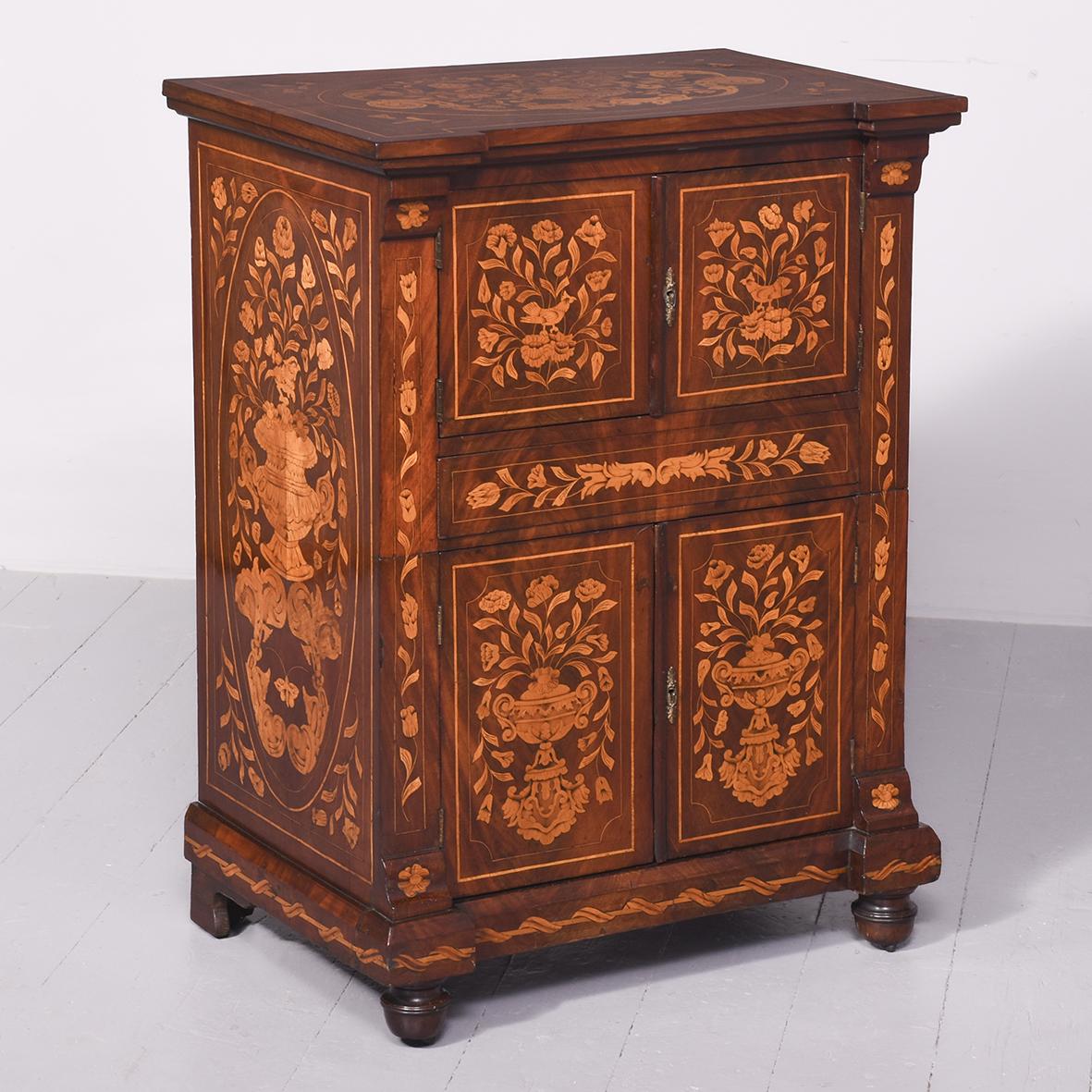 Quality 19th Century Dutch Marquetry Inlaid Mahogany Cabinet (1 of 12)
