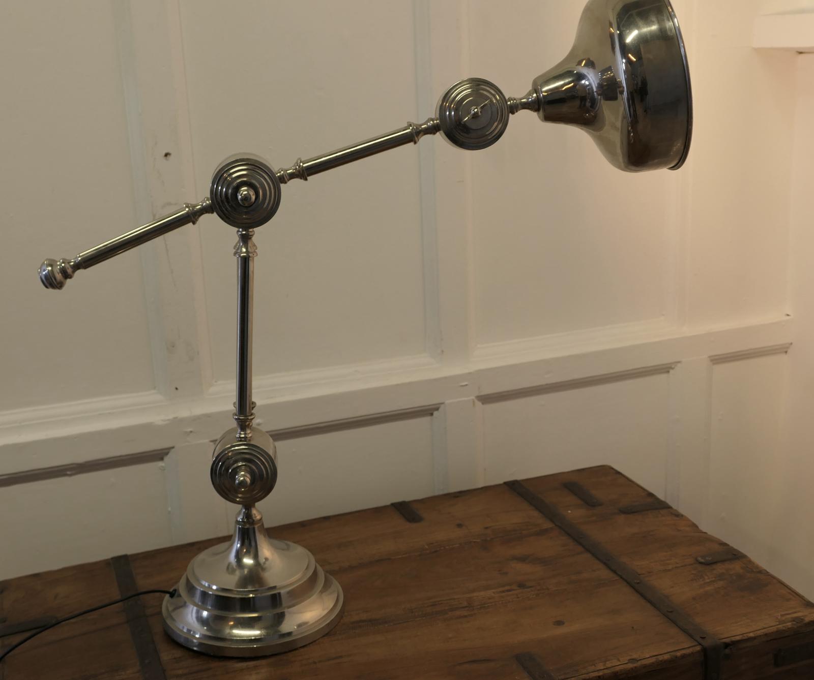 Large Chrome Industrial Style Desk Lamp (1 of 6)