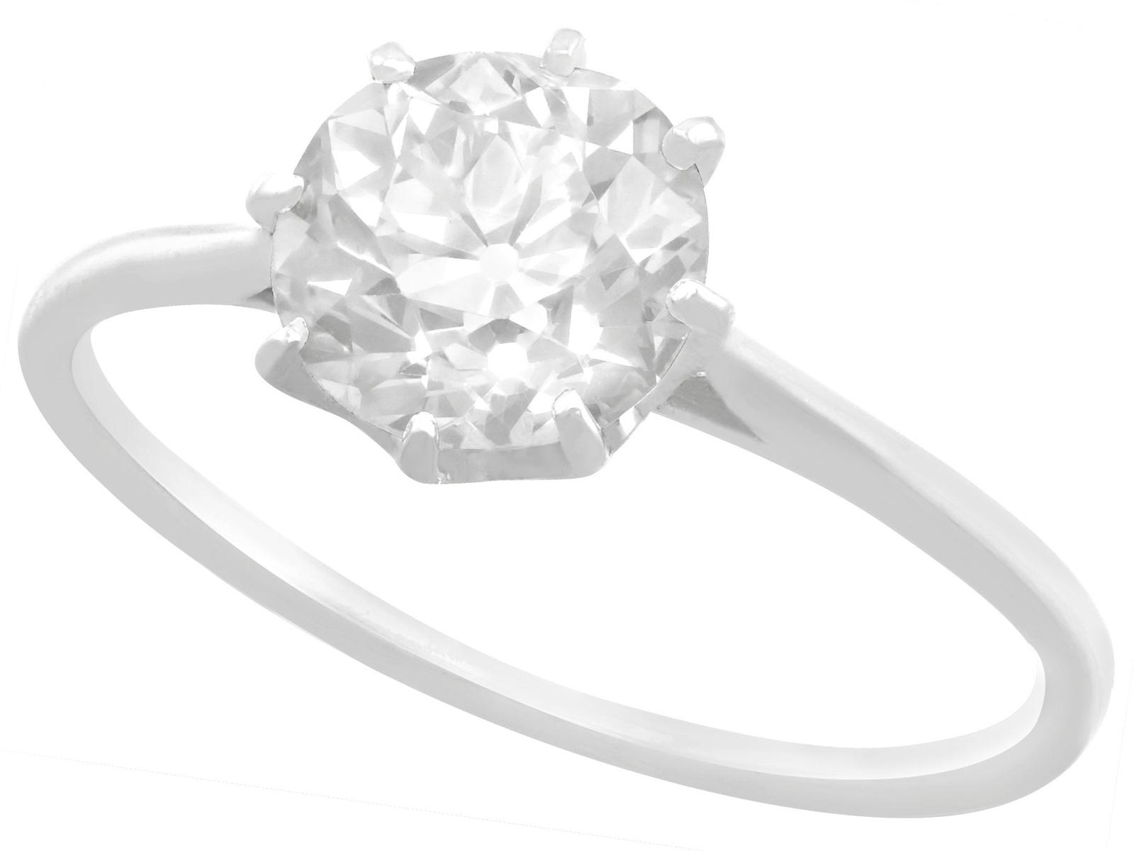 1.55ct Diamond & Platinum Solitaire Ring c.1940 (1 of 9) 1.55ct Diamond & Platinum Solitaire Ring c.1940 (1 of 9)
