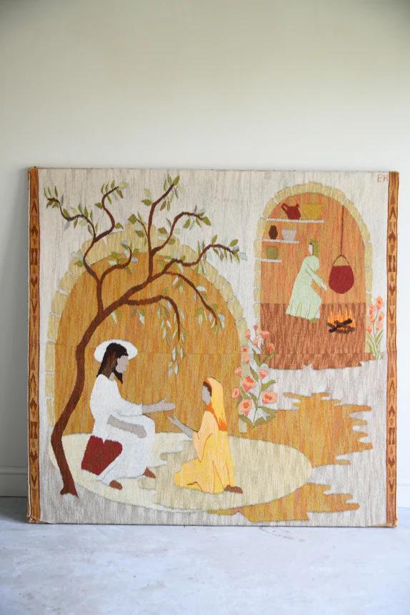 Large Vintage Hand Woven Tapestry Wall Hanging (1 of 9)