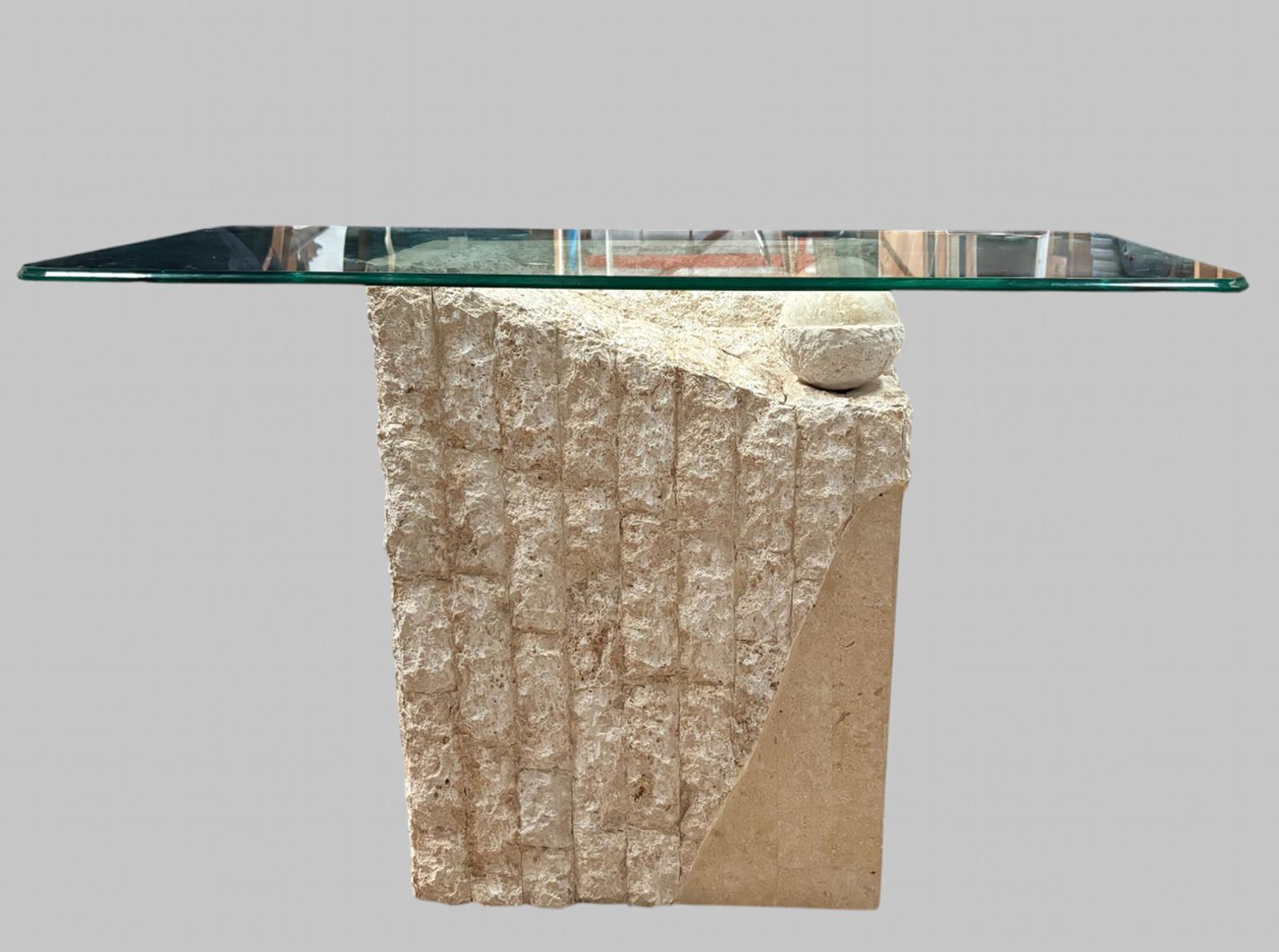 An Attractive Sculptured Glass Top Console or Side Table (1 of 6) An Attractive Sculptured Glass Top Console or Side Table (1 of 6)