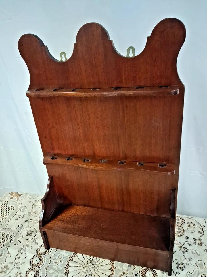 Antique Mahogany Kitchen Wooden Wall Mounted Georgian Spoon Rack And Candlebox (1 of 9)